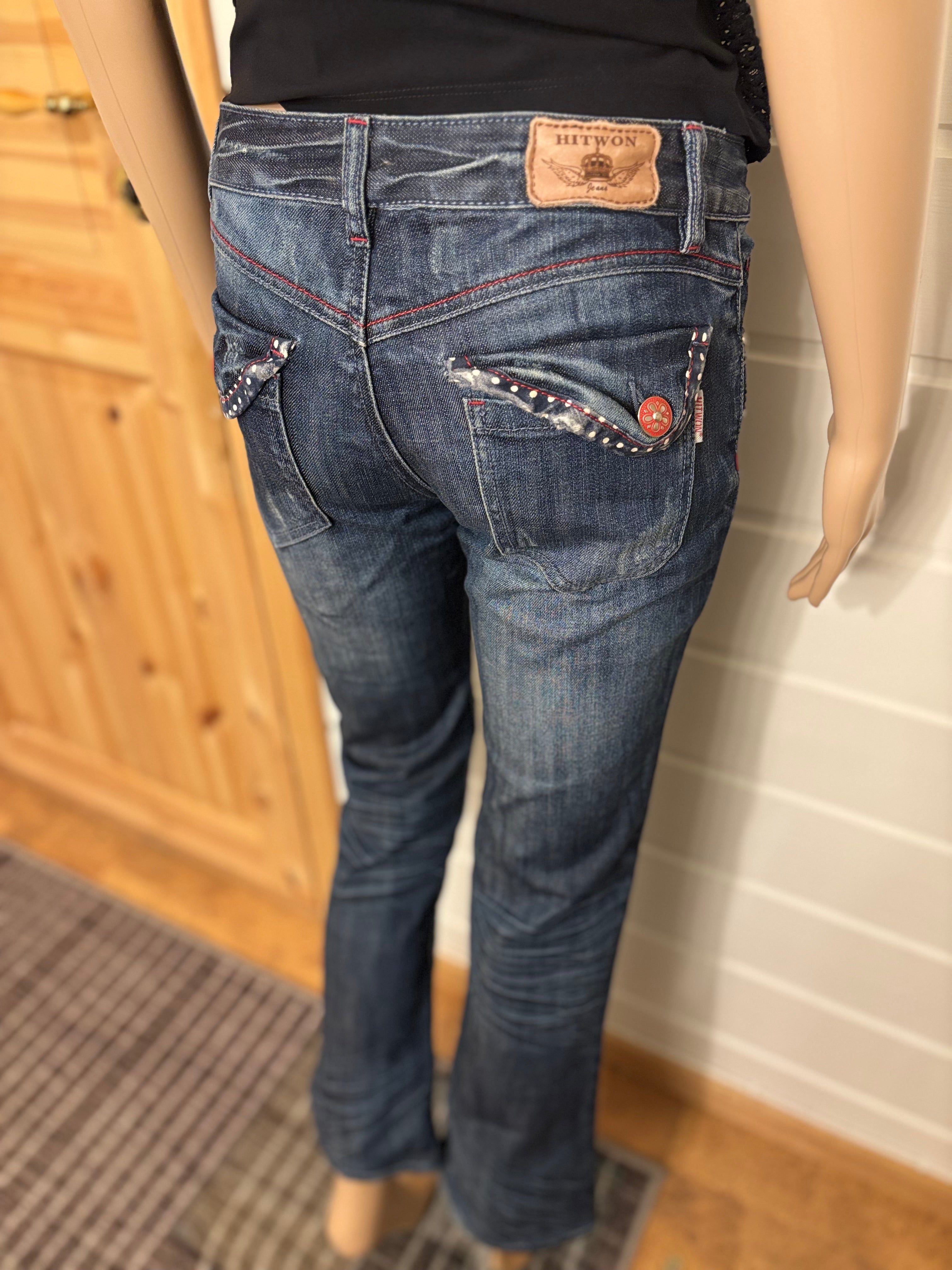Vintage Jeans Sleng Pyntede Lommer