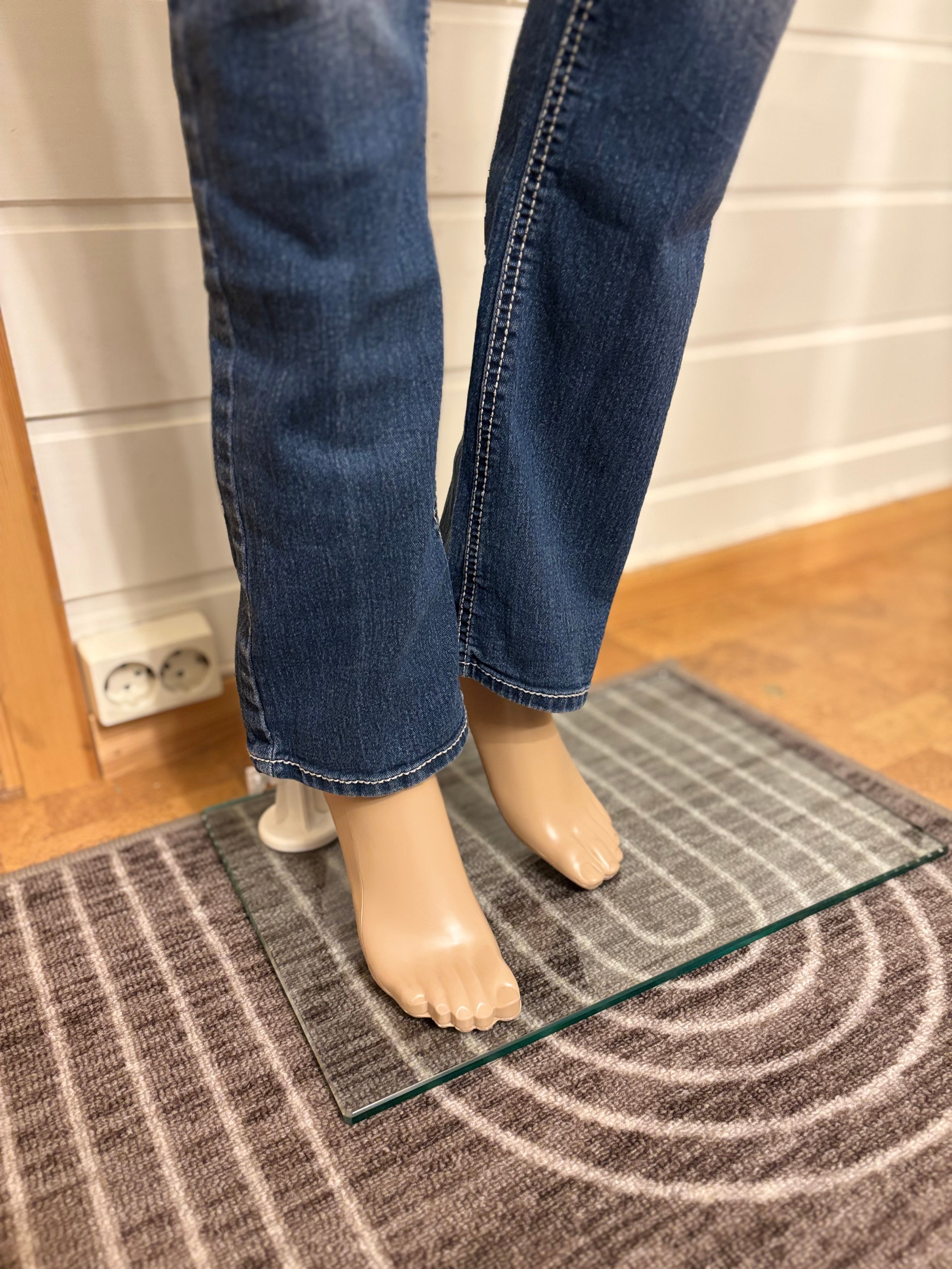 Vintage Jeans Sleng Pyntede Lommer