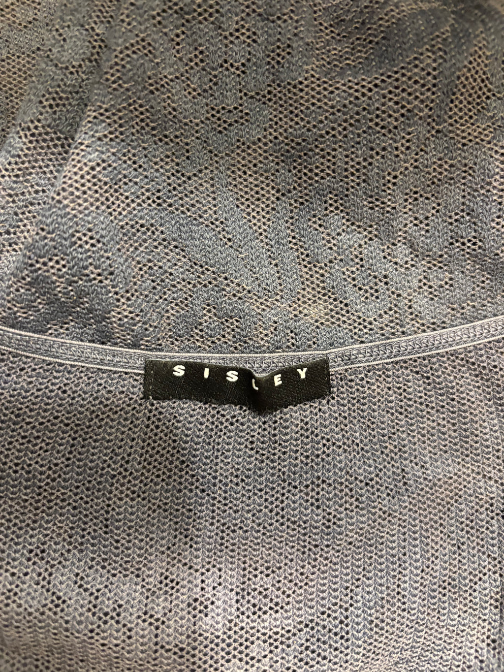 Grå Mesh Topp 3/4-ermer