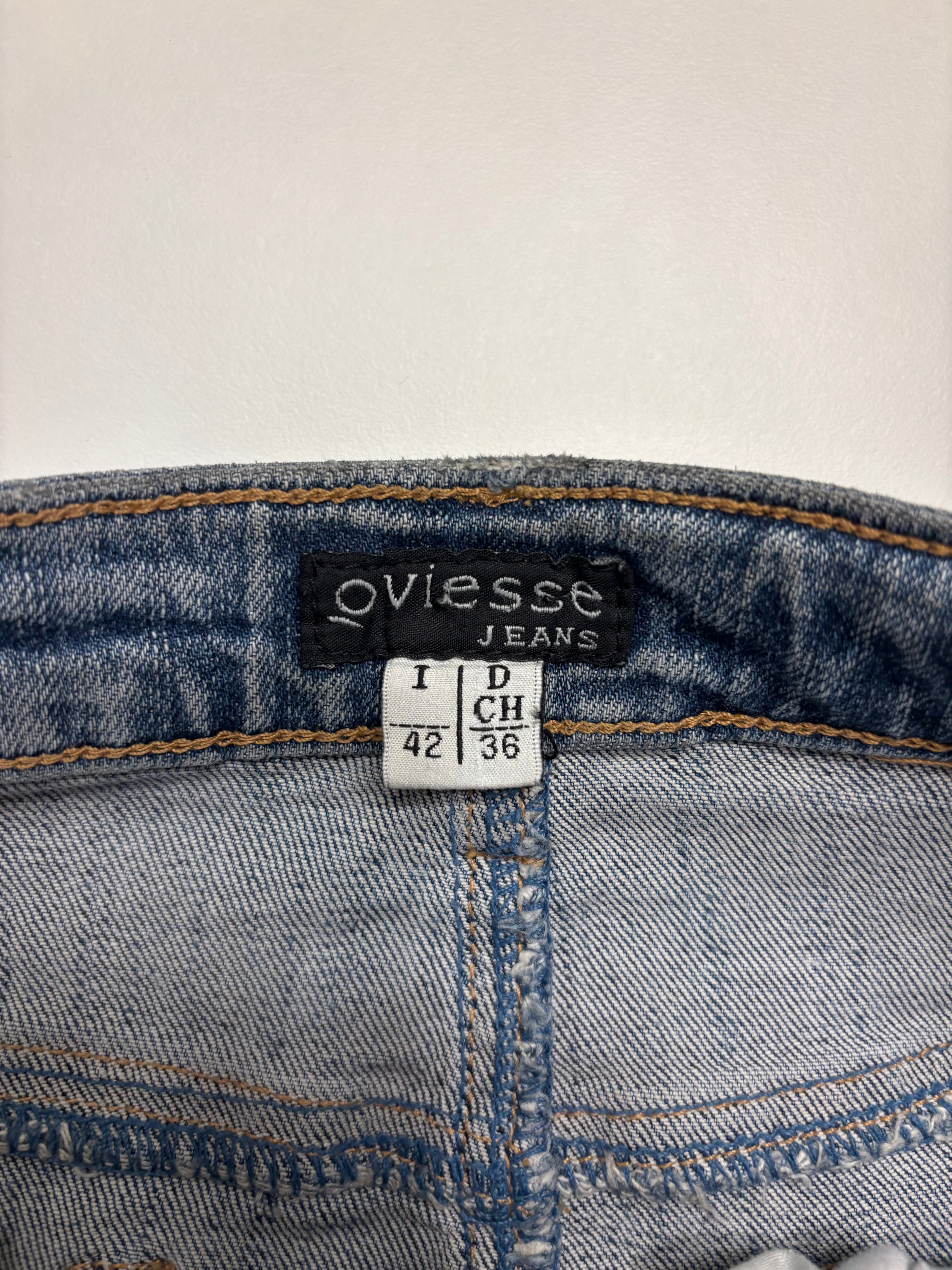 Denim Mini Skjørt Paljetter
