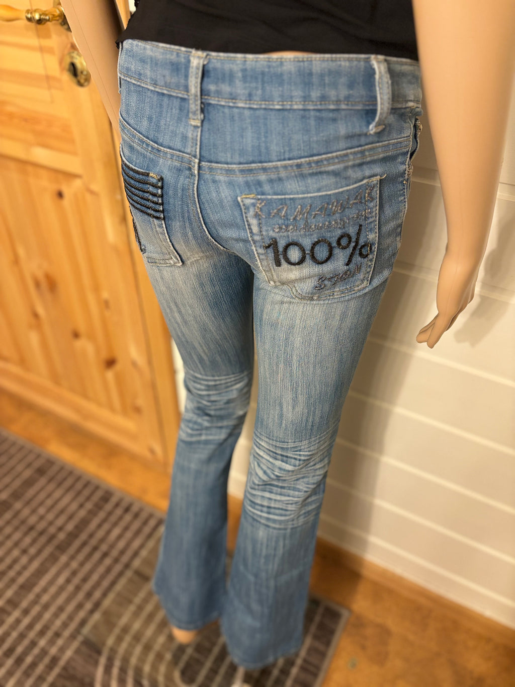 Vintage Jeans Sleng Pyntede Lommer