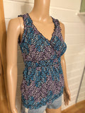 Mønstret Mesh Babydoll Topp