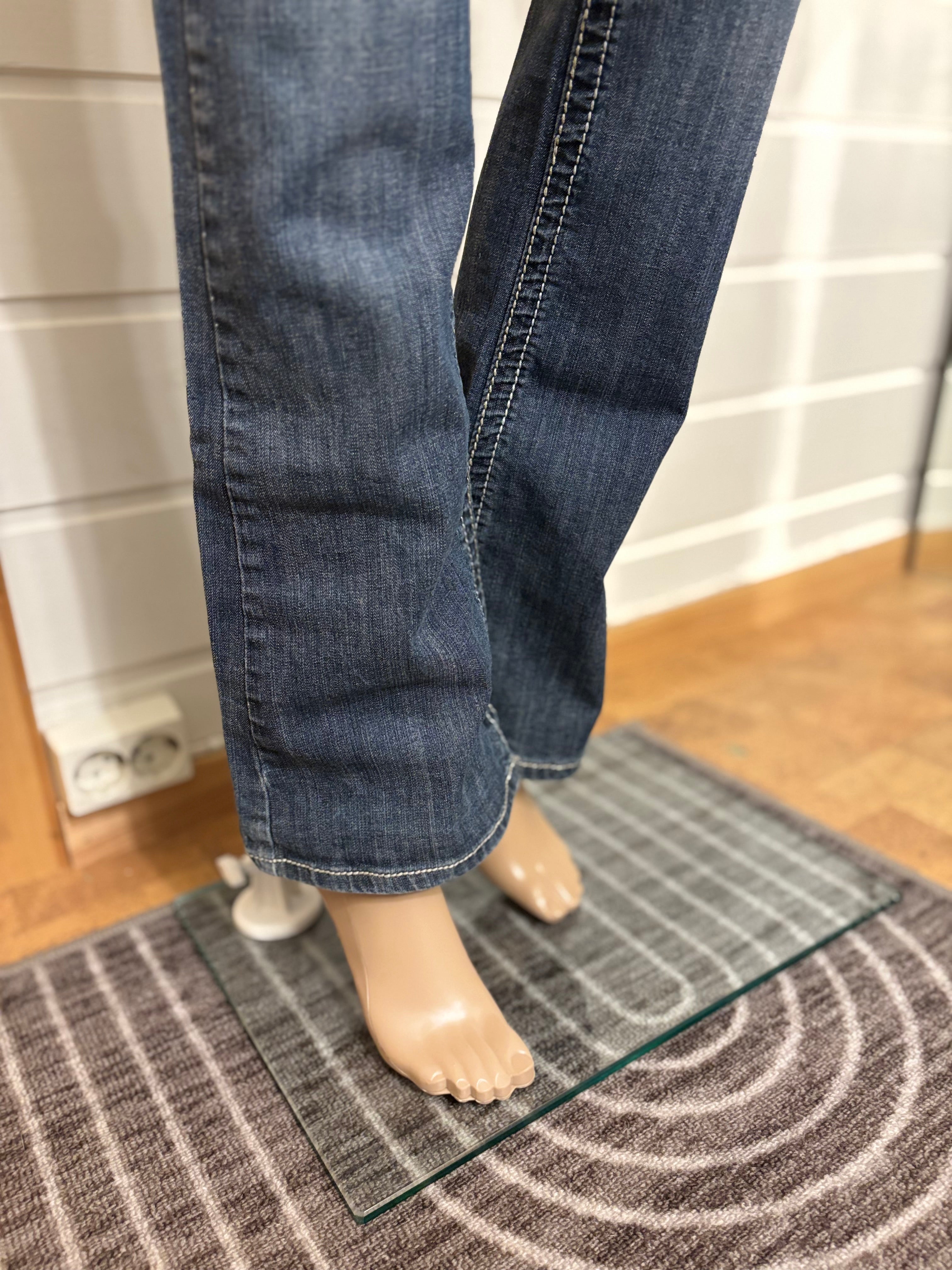 Vintage Jeans Sleng Broderte Lommer