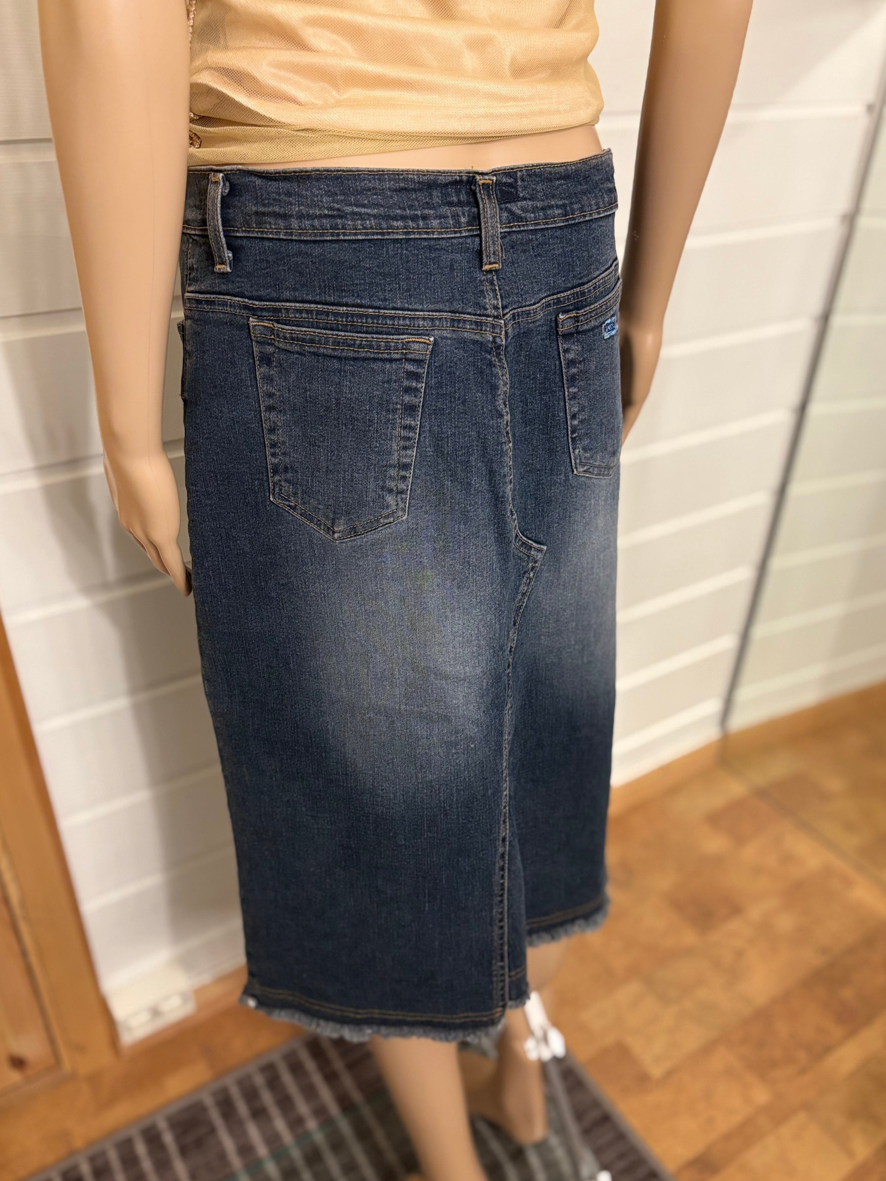 Midi Denim Skjørt