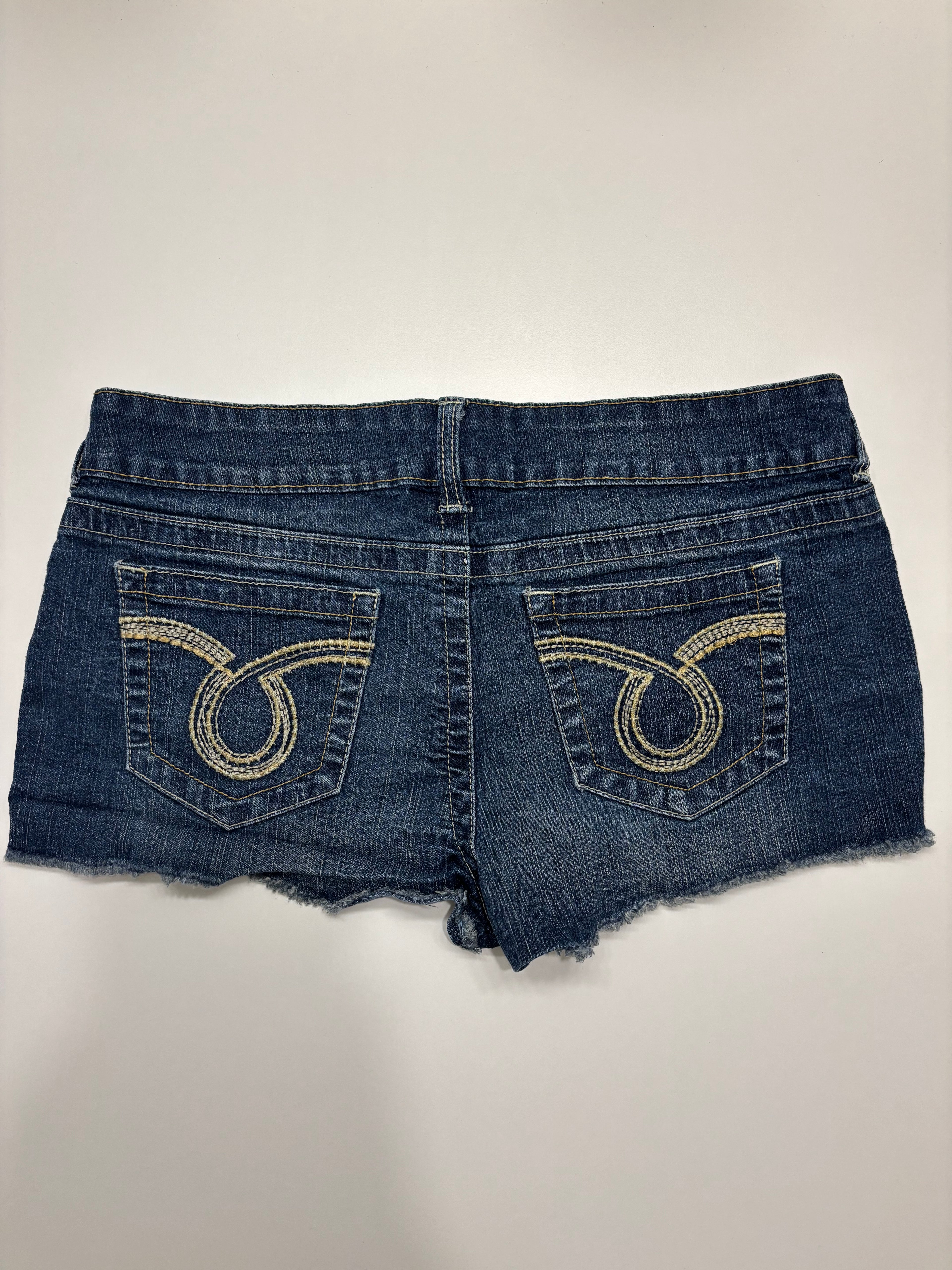 Y2K Denim Shorts Broderte Lommer