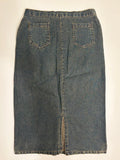 Mørkeblå Midi Denim Skjørt
