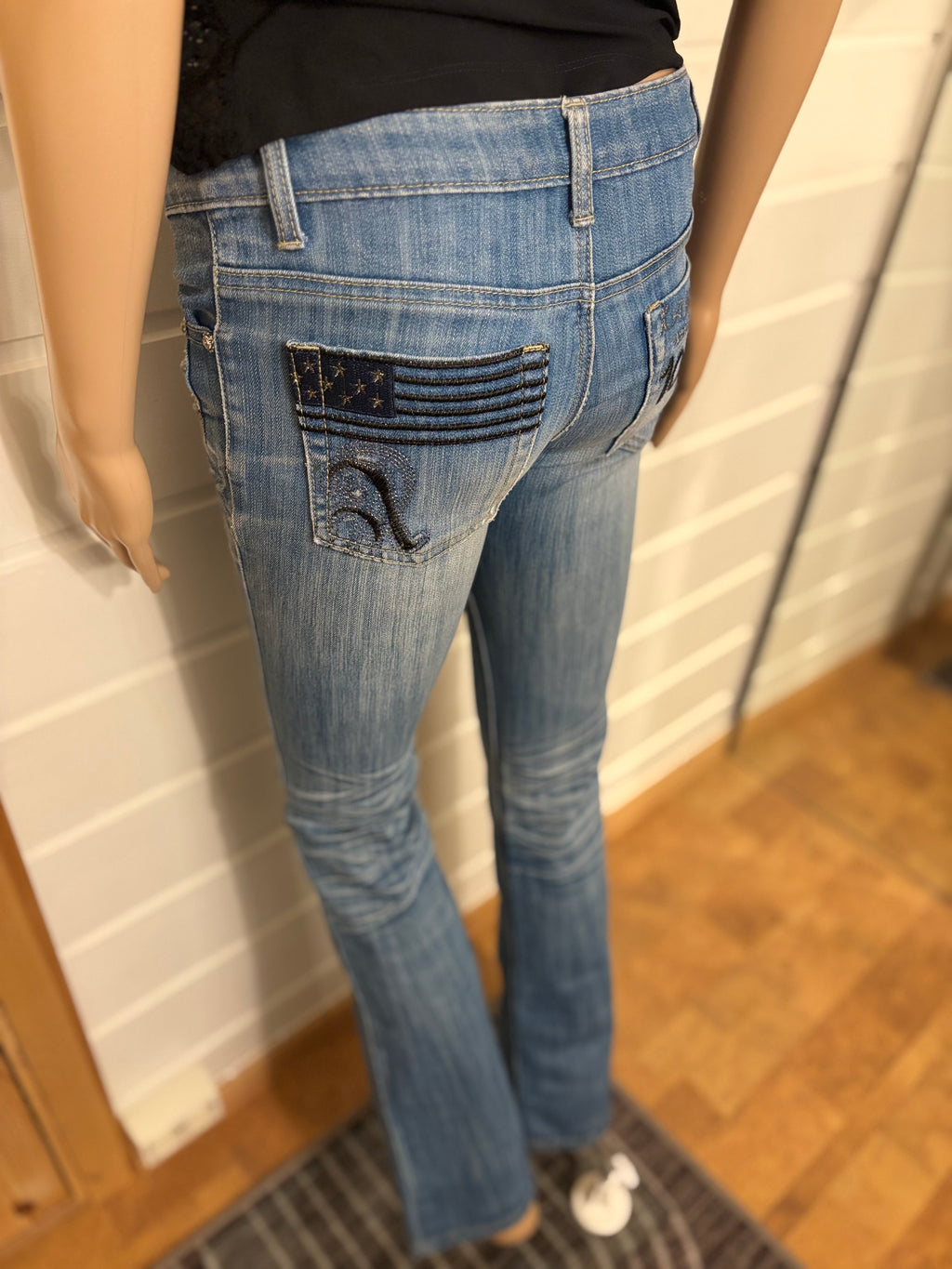 Vintage Jeans Sleng Pyntede Lommer
