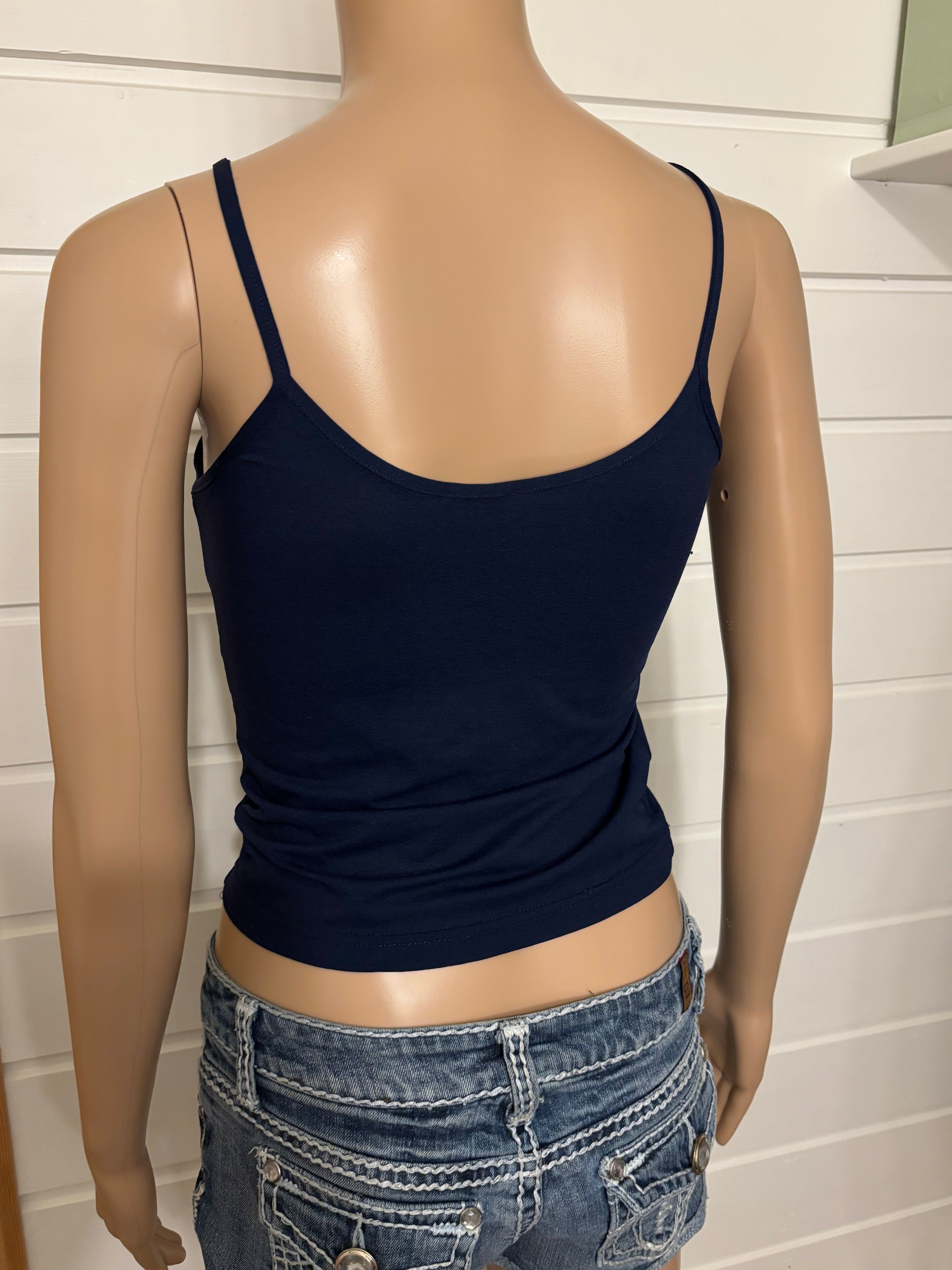 Mørkeblå Basic Mesh Topp