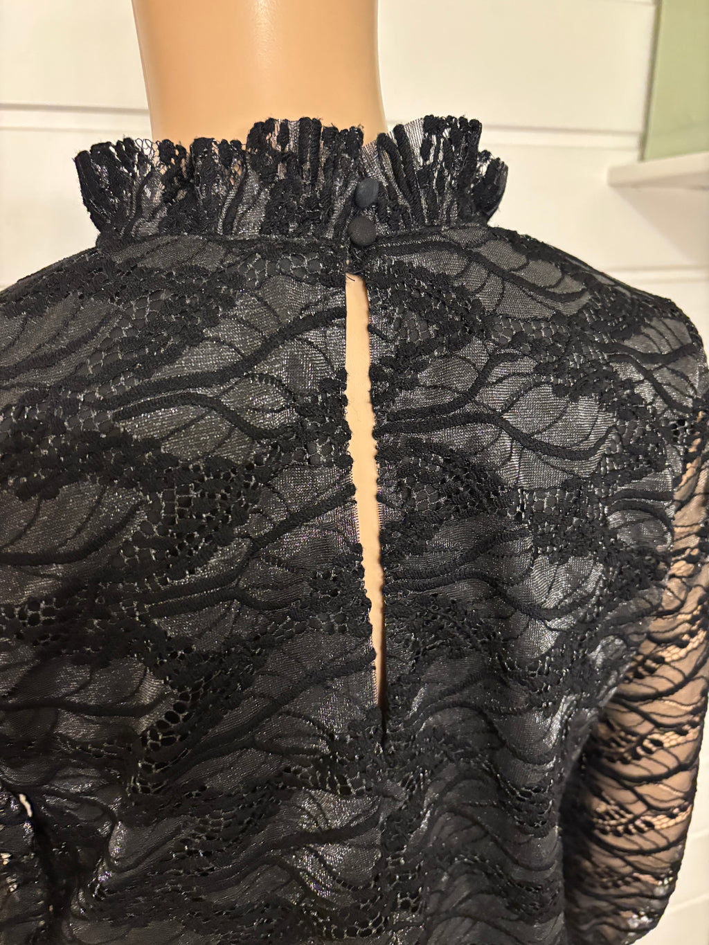 Svart Glitter Bluse