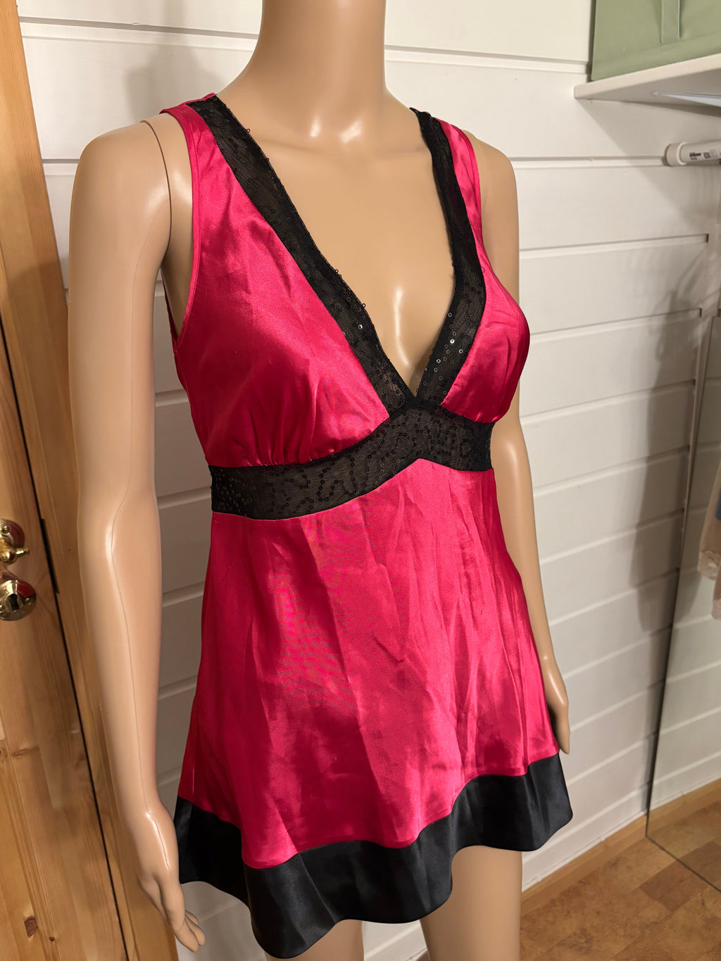 Rosa Svart Babydoll Topp
