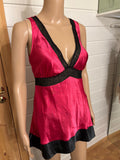 Rosa Svart Babydoll Topp