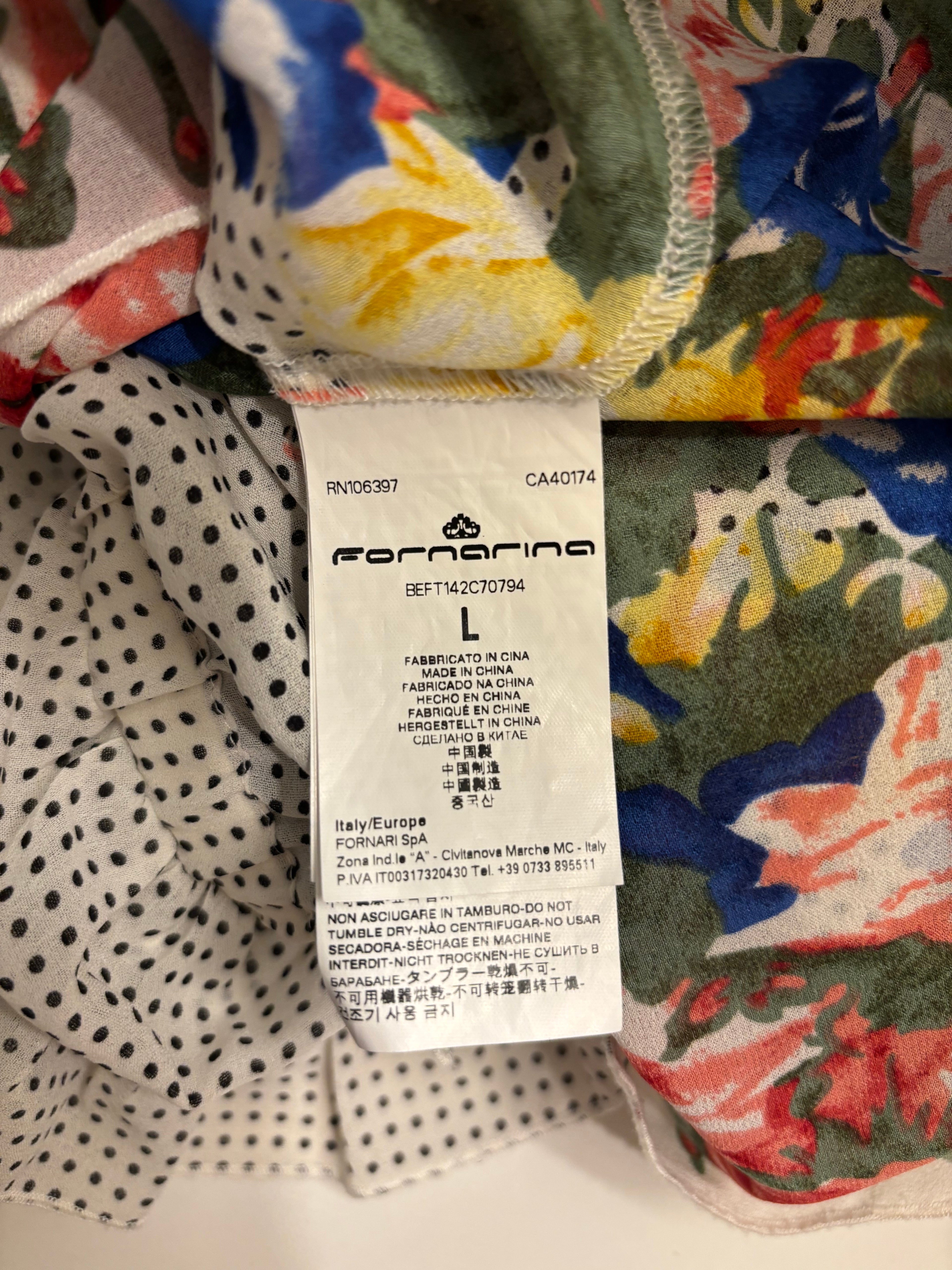 Hvit Svart Polkadott Prikker Blomstret Topp