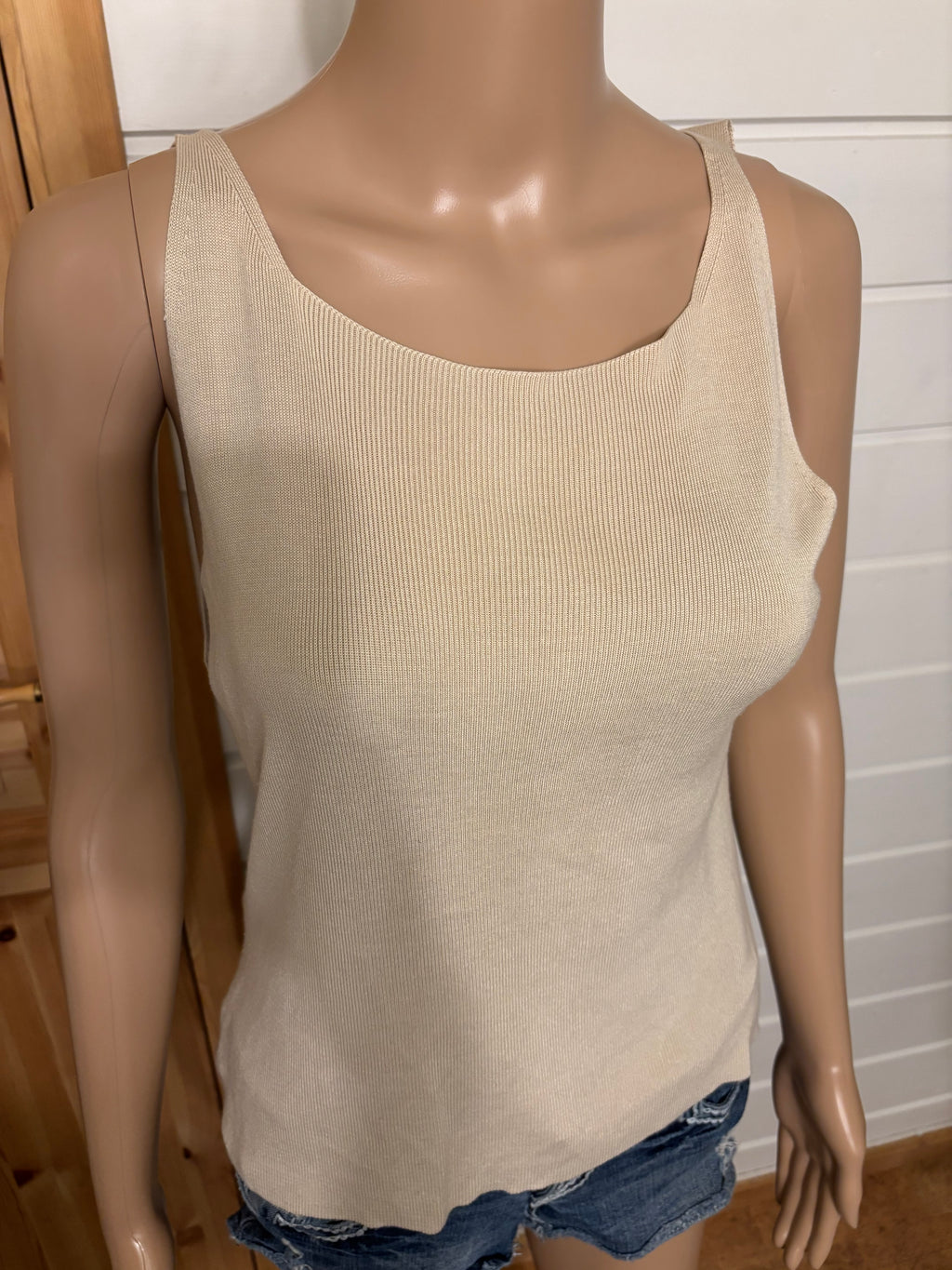 Beige Strikket Topp