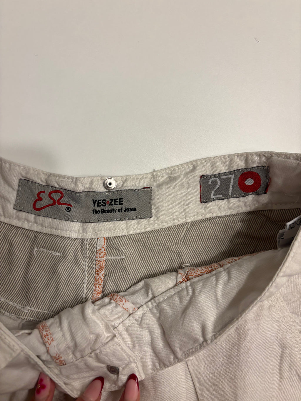 Hvit Lin Shorts