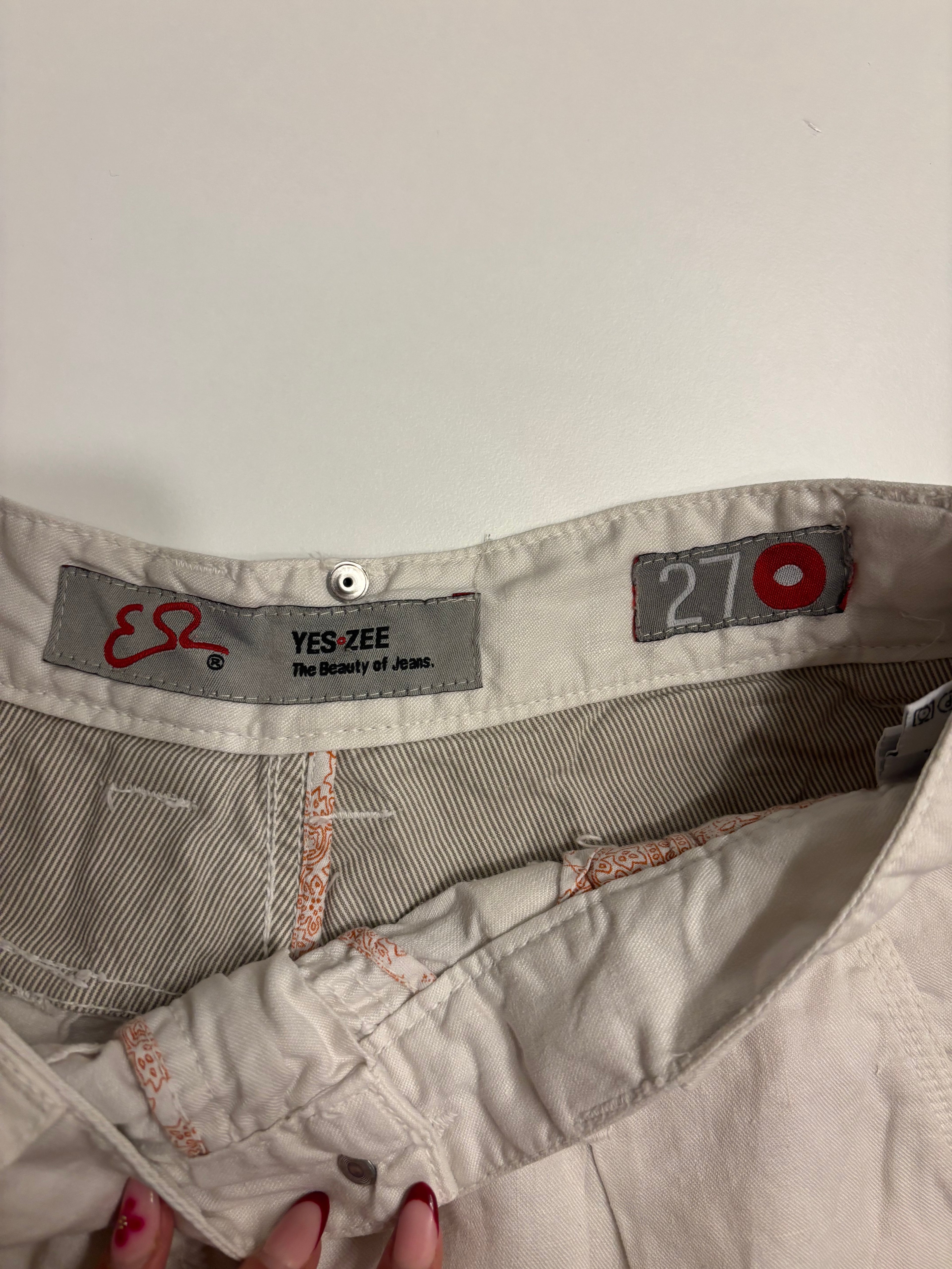 Hvit Lin Shorts