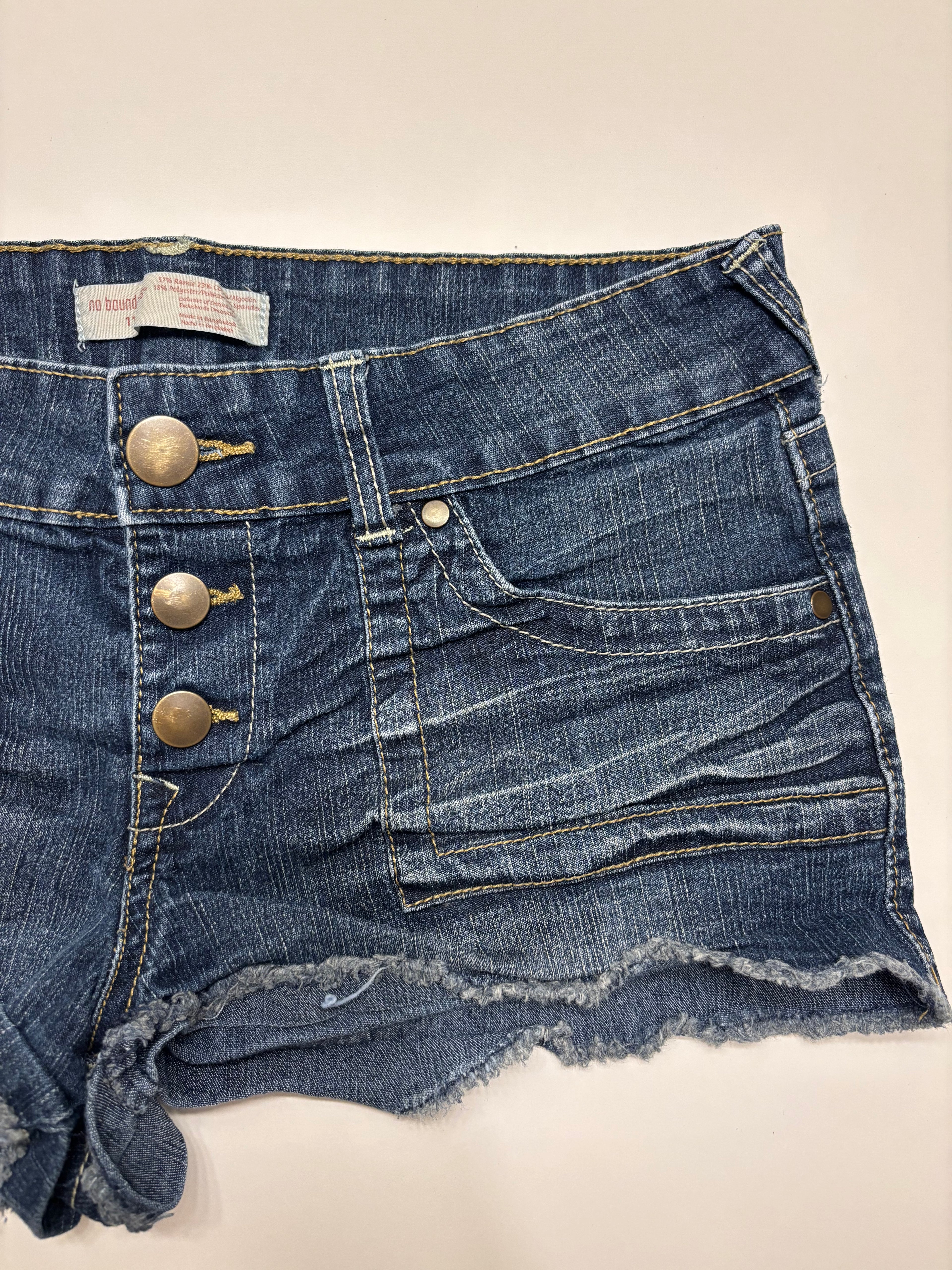 Y2K Denim Shorts Broderte Lommer