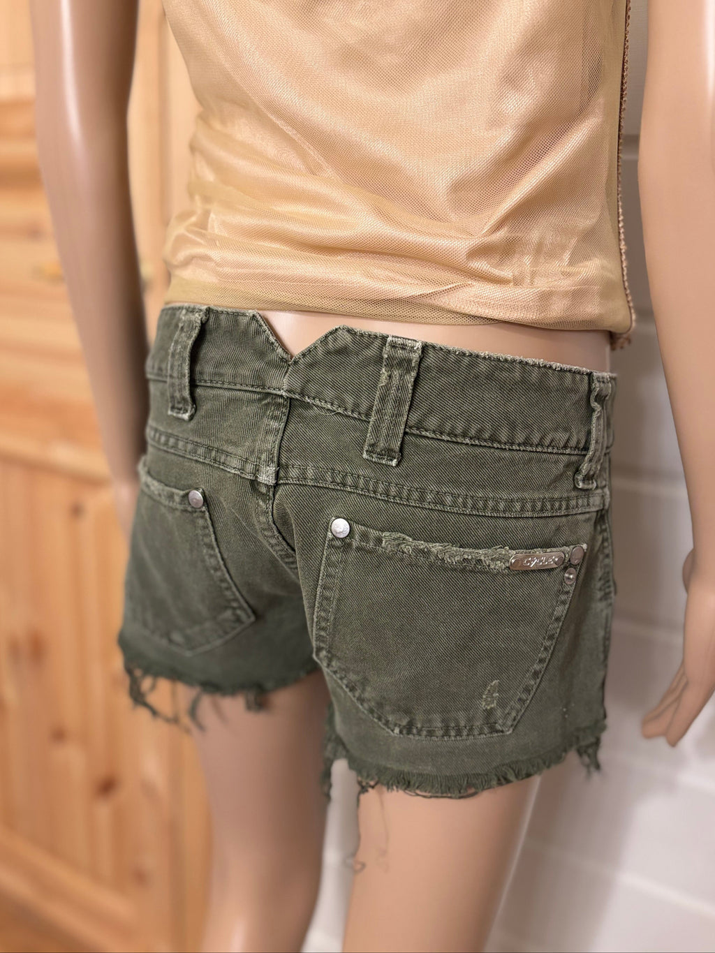 Grønn Denim Shorts