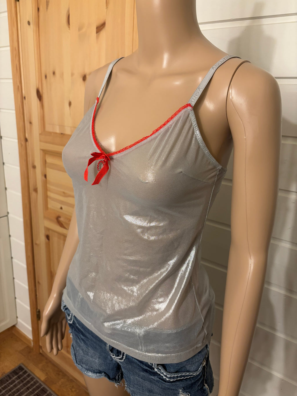 Sølv Mesh Topp