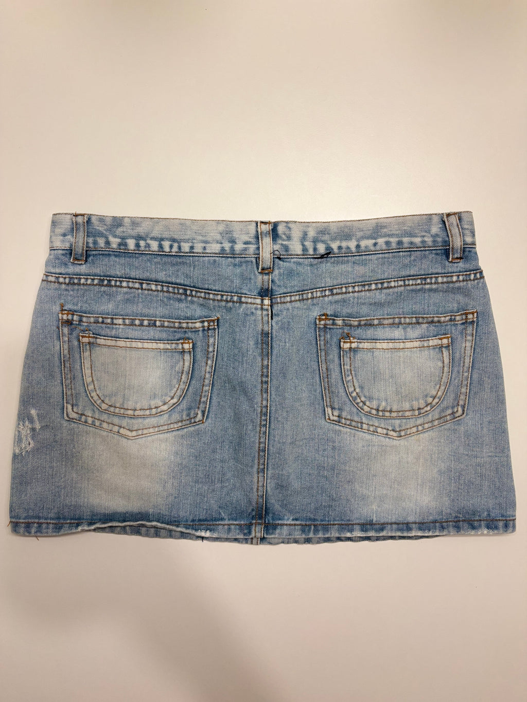 Lyseblå Denim Mini Skjørt