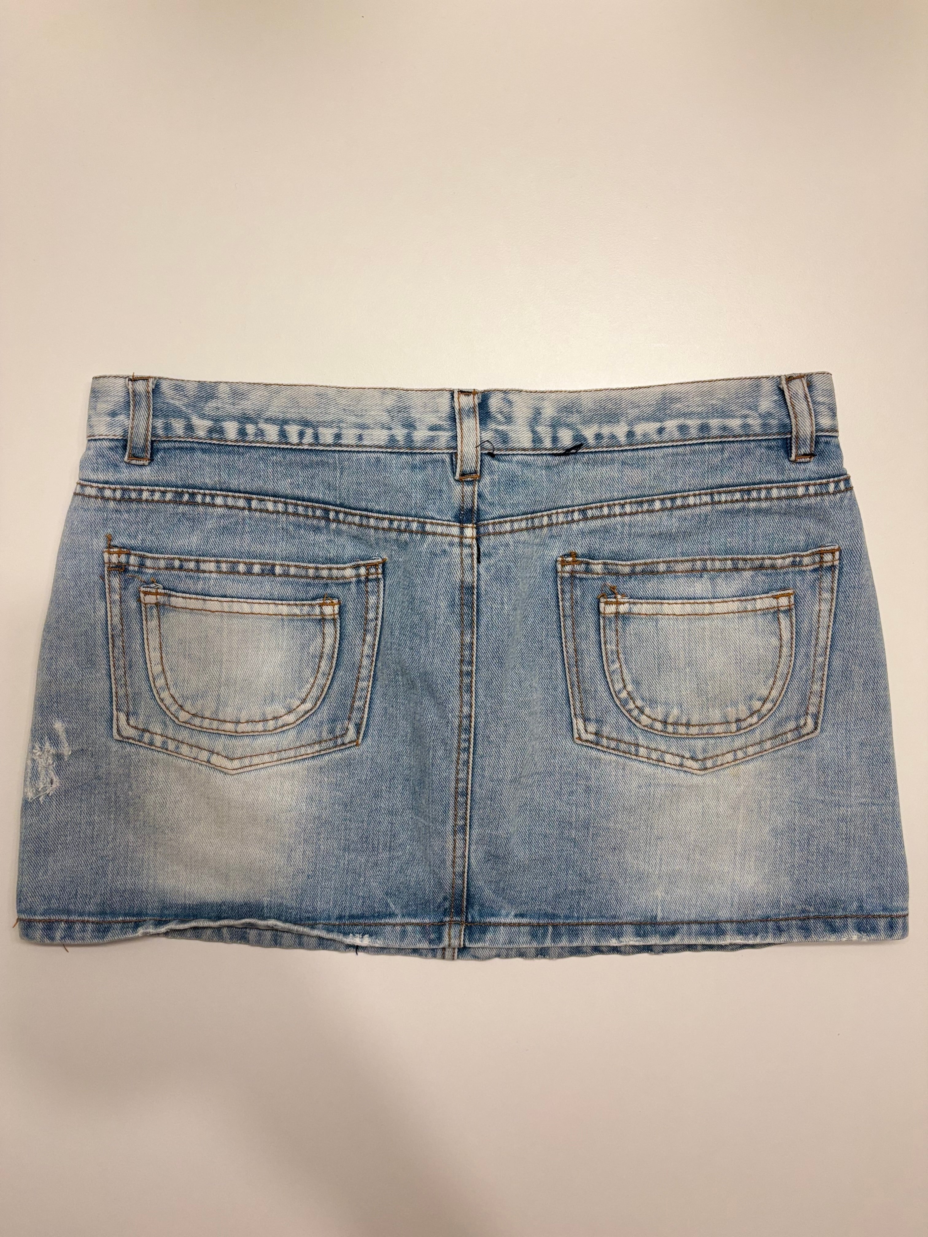 Lyseblå Denim Mini Skjørt