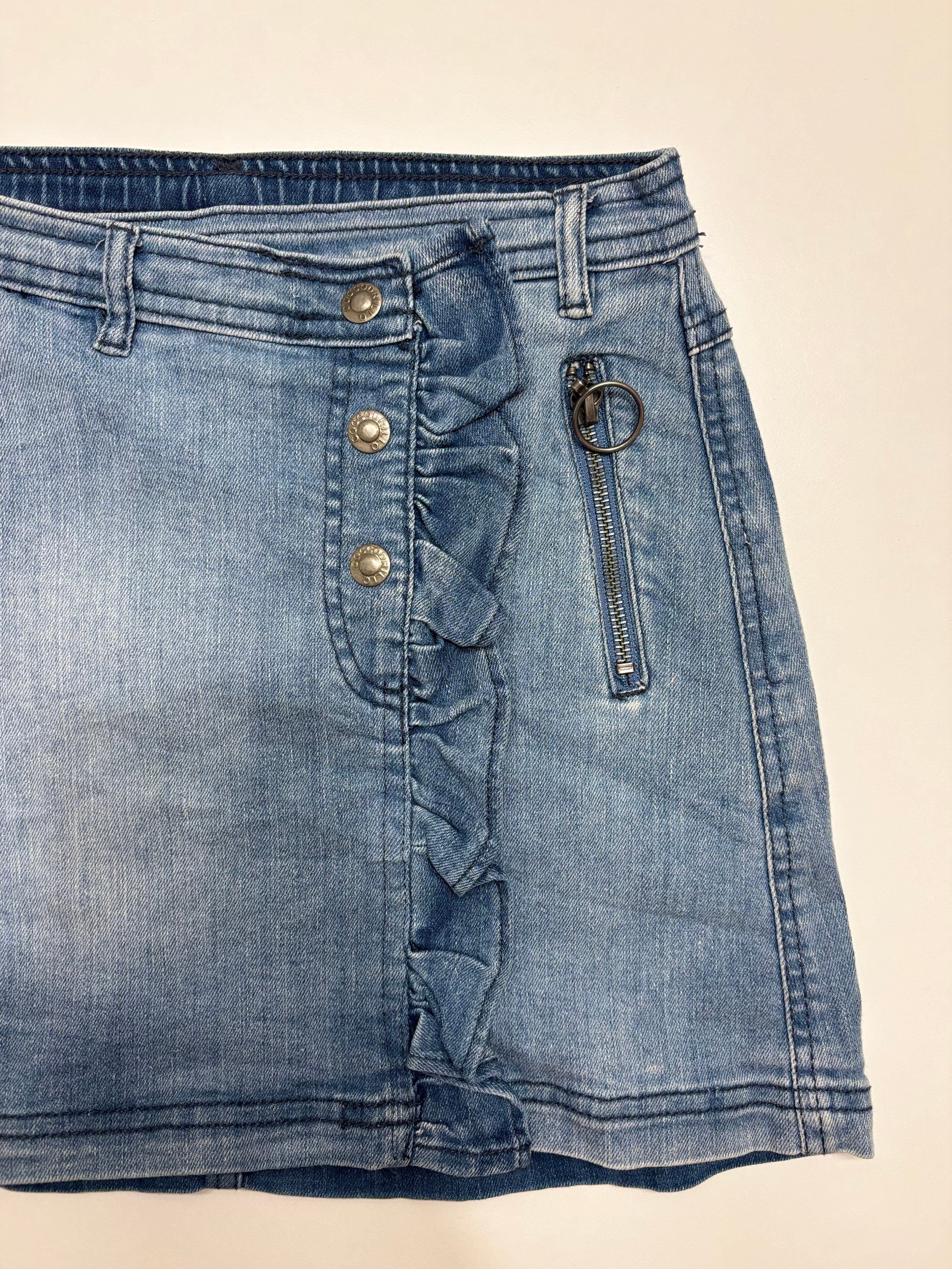 Lyseblå Denim Mini Skjørt