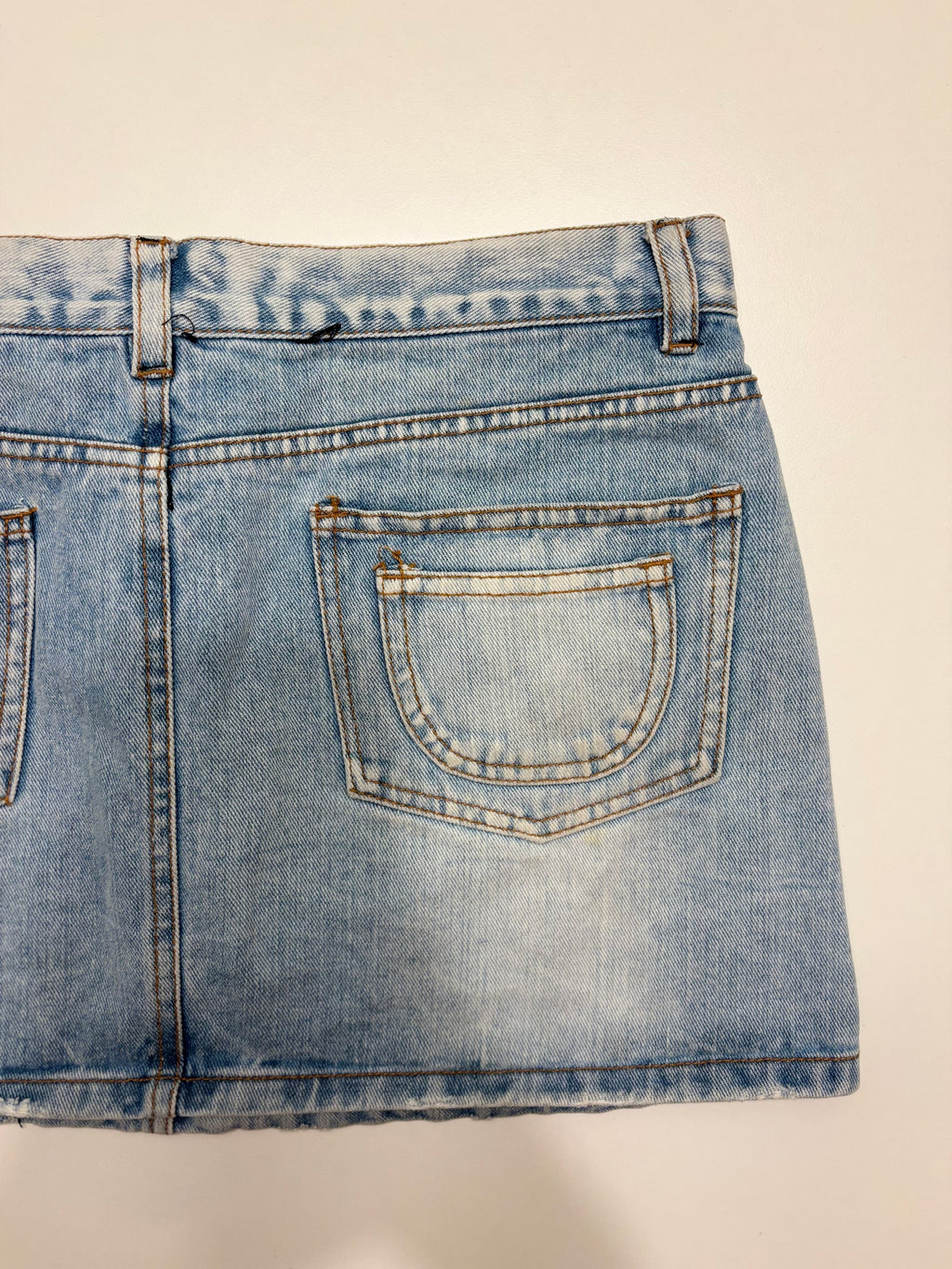 Lyseblå Denim Mini Skjørt