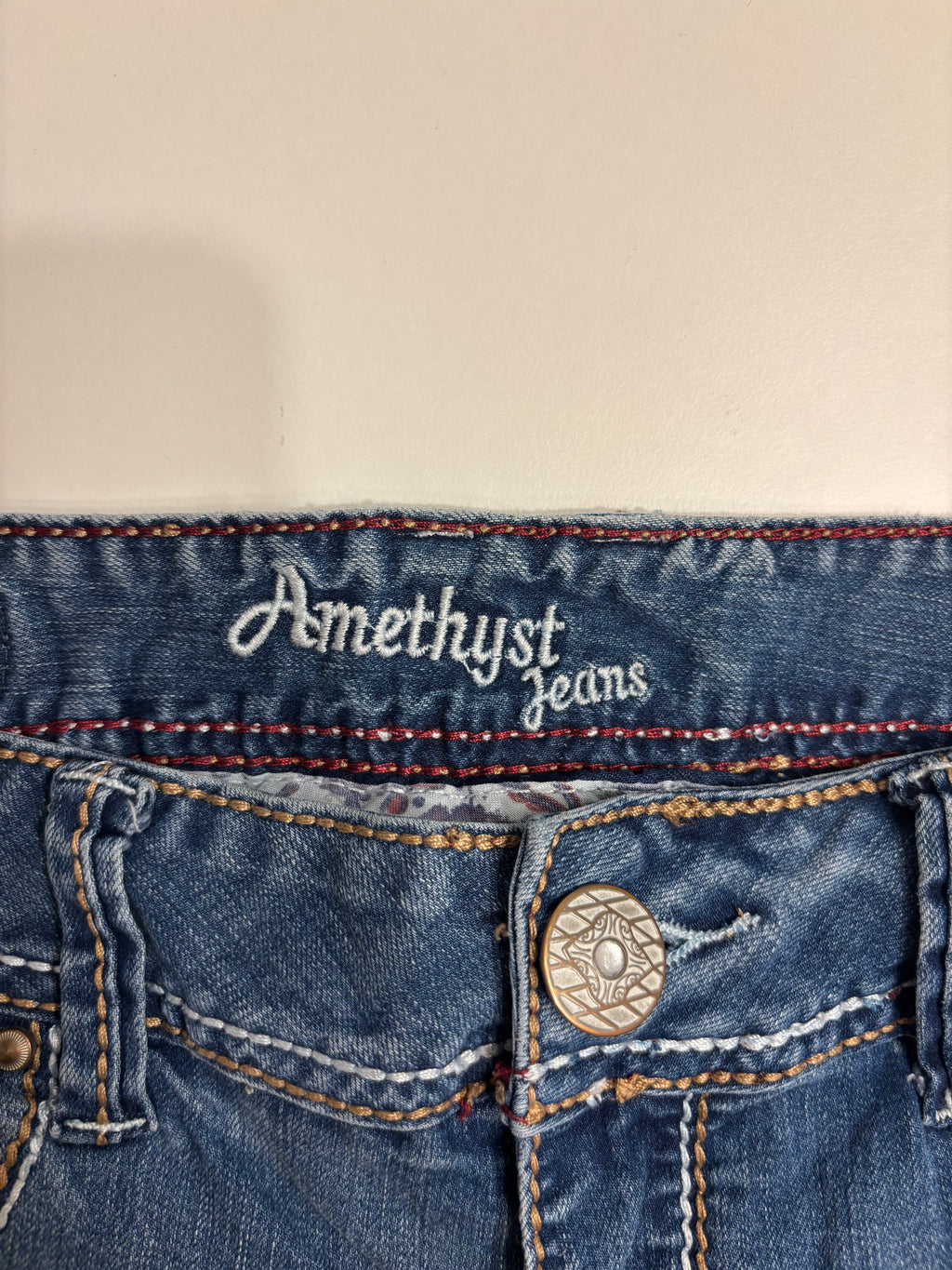 Amethyst Jeans Sleng Pyntede Lommer