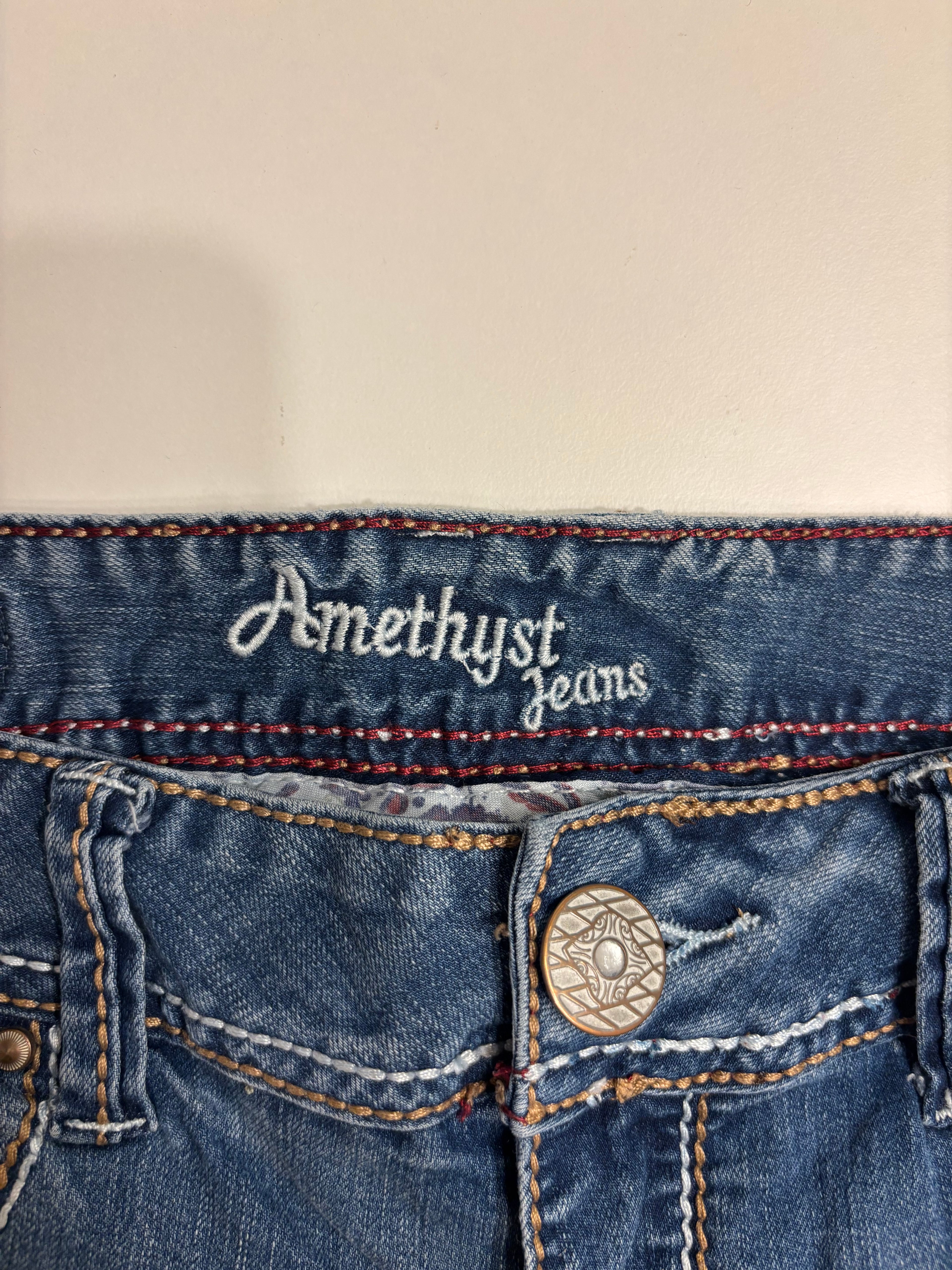 Amethyst Jeans Sleng Pyntede Lommer