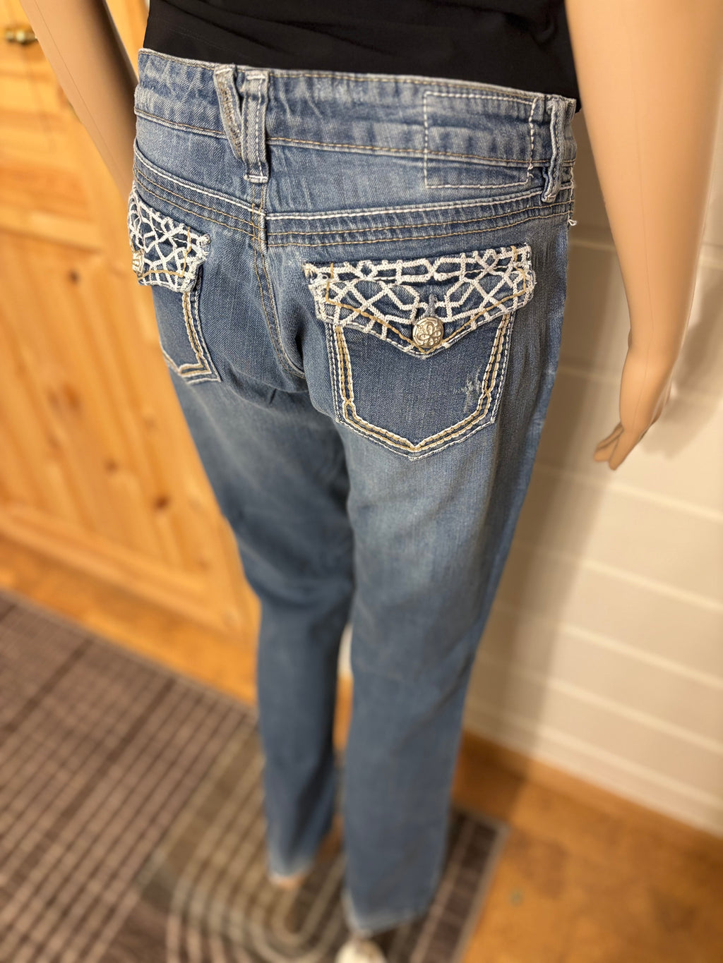 Vintage Jeans Bootcut Broderte Lommer