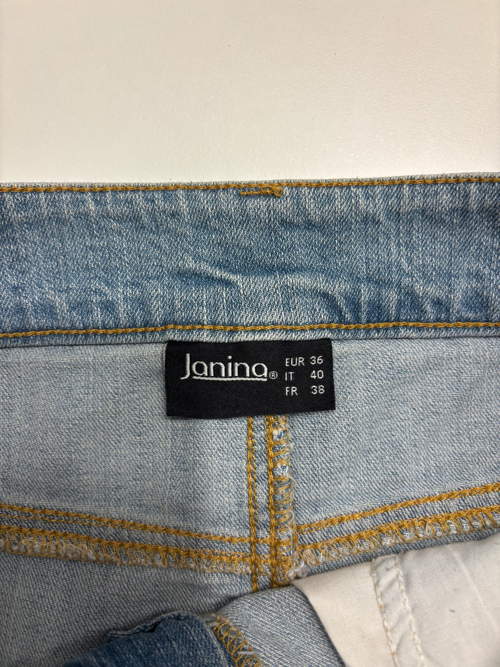 Lyseblå Denim Mini Skjørt