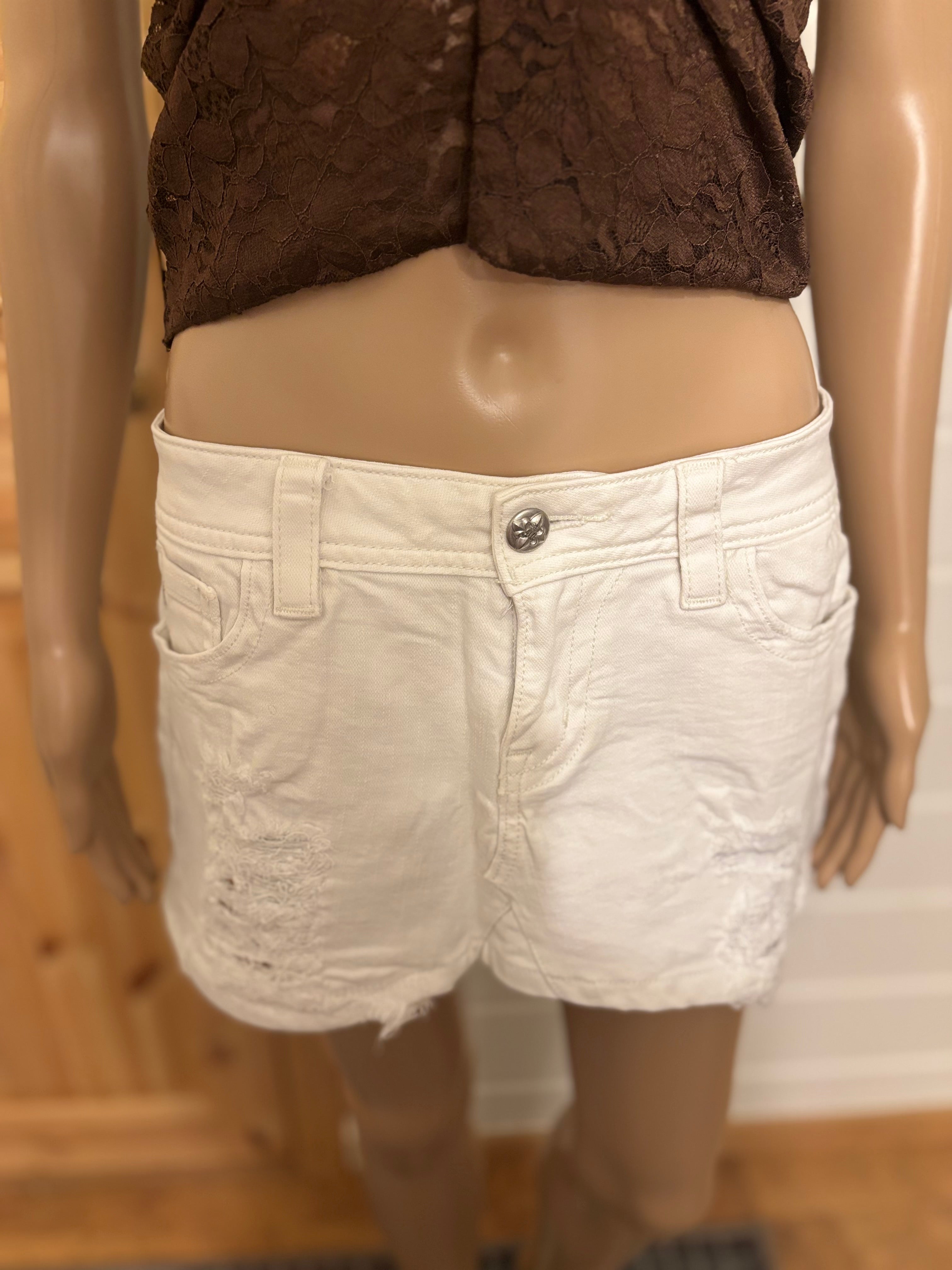 Miss Me Hvit Denim Mini Skjørt