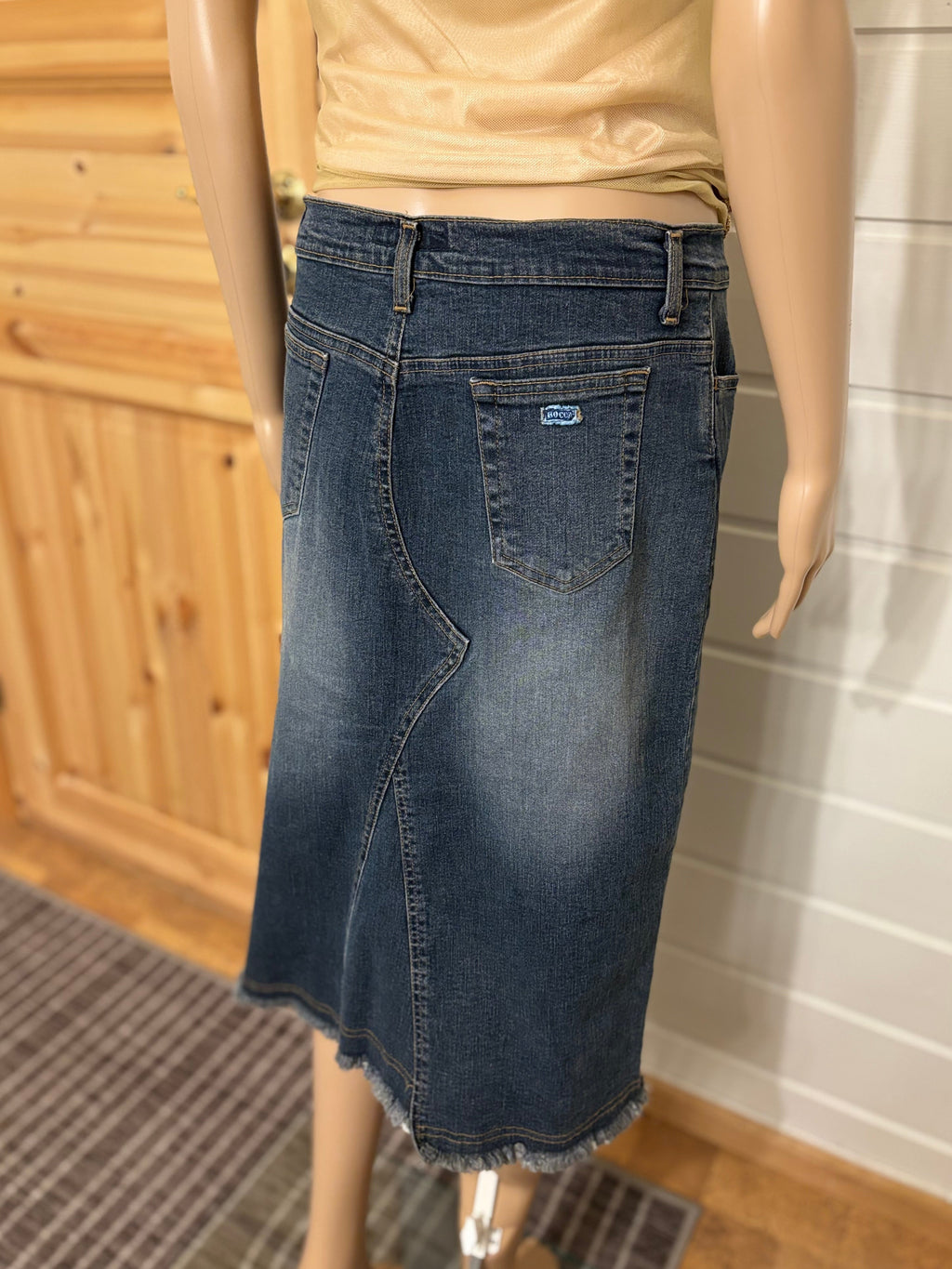 Midi Denim Skjørt