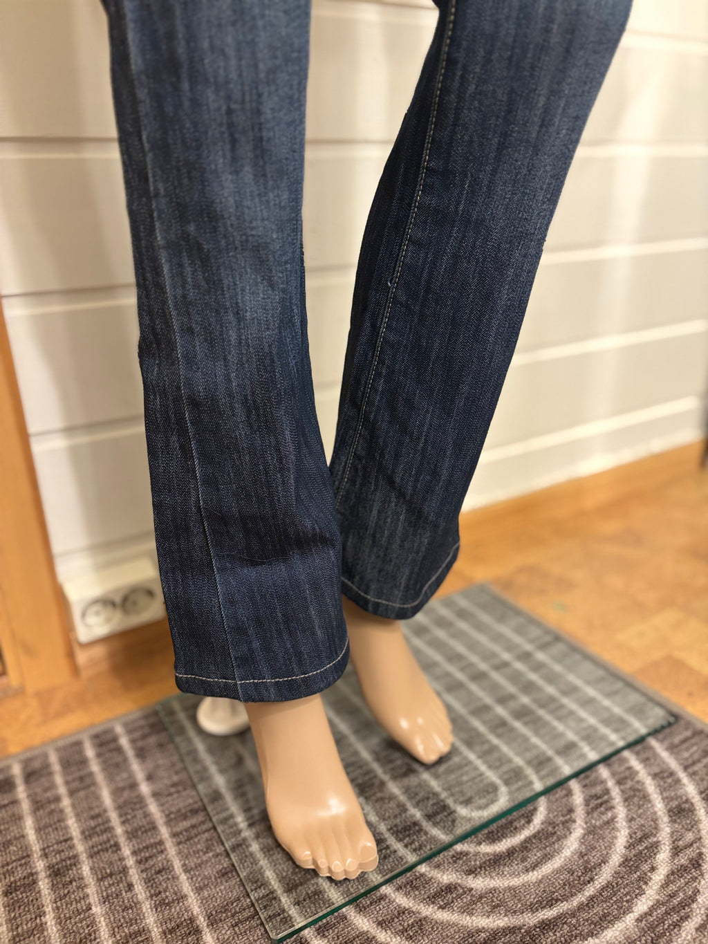 Vintage Jeans Sleng Pyntede Lommer