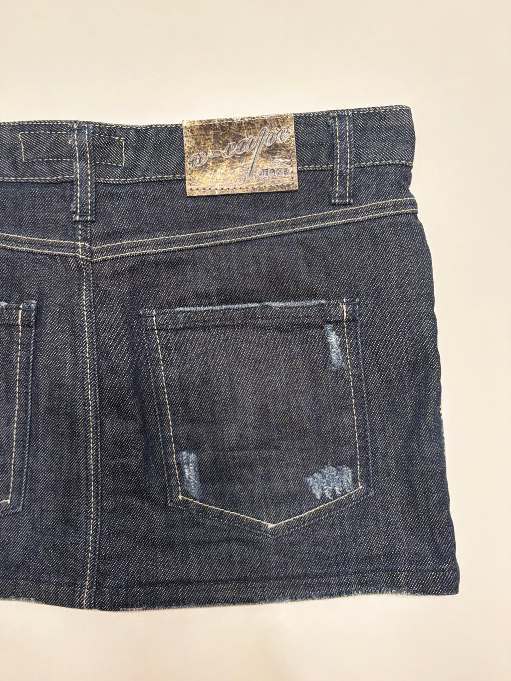 Mørkeblå Mini Denim Skjørt