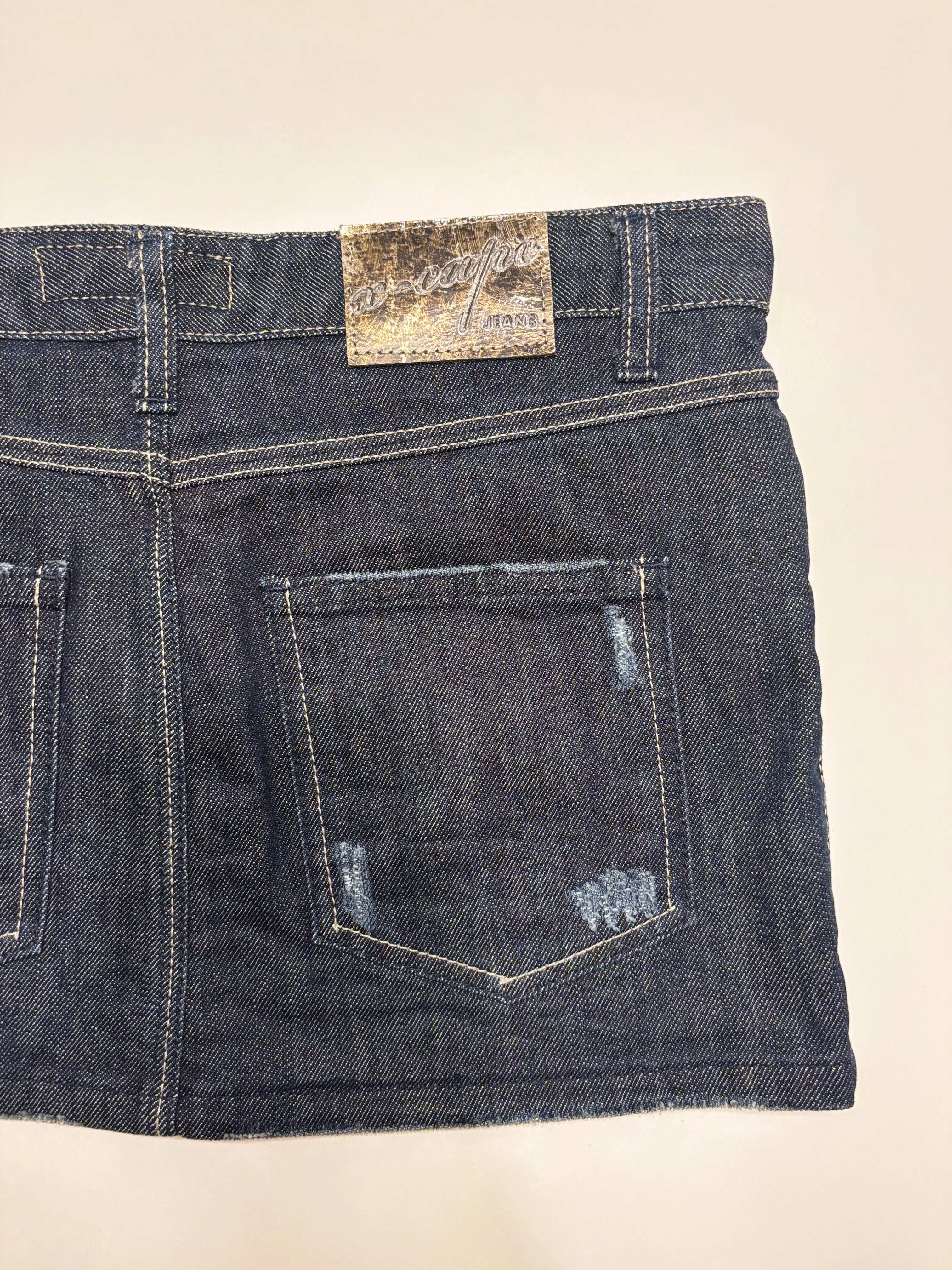 Mørkeblå Mini Denim Skjørt