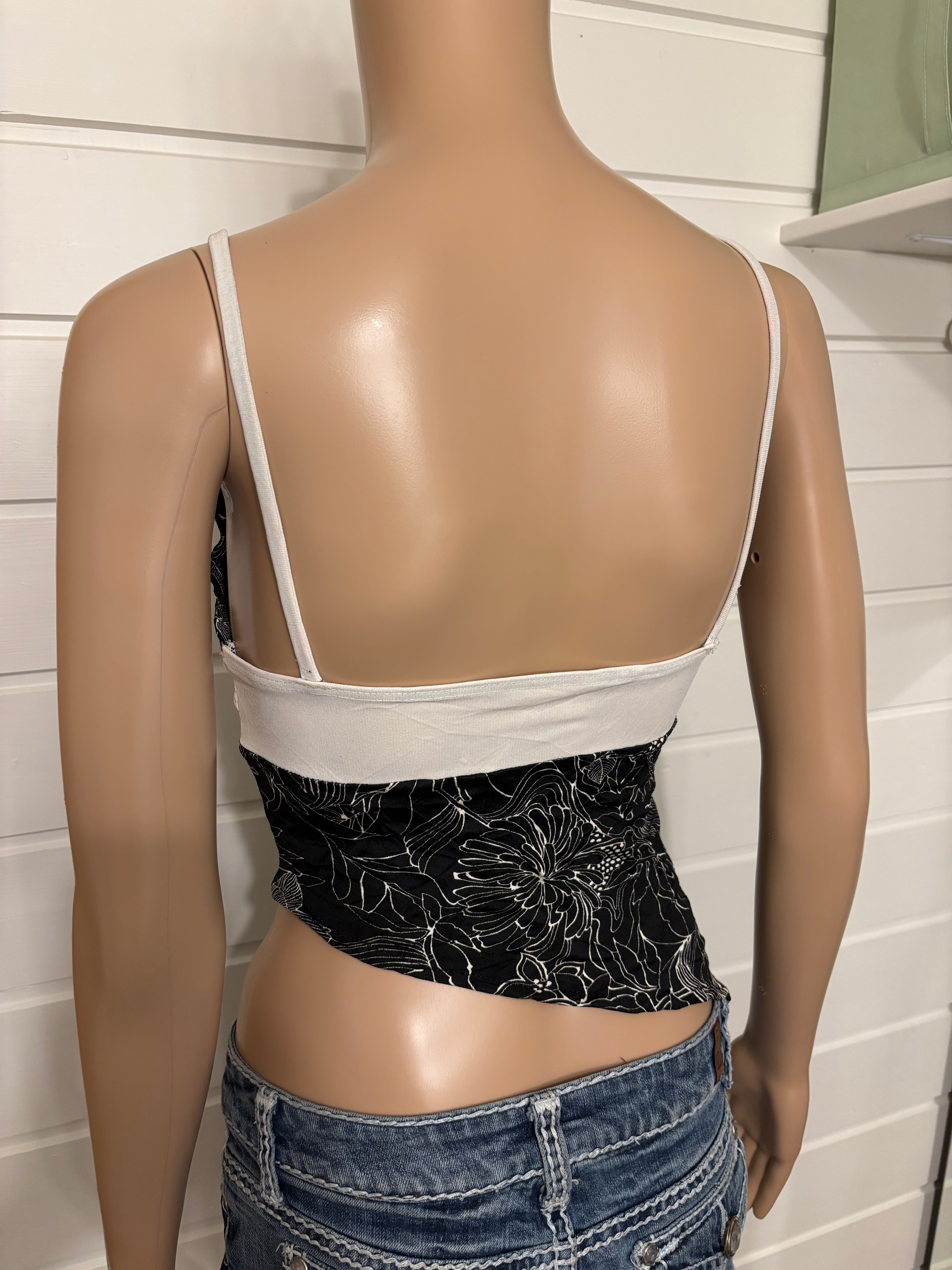 Svart Hvit Topp Glitter Detaljer