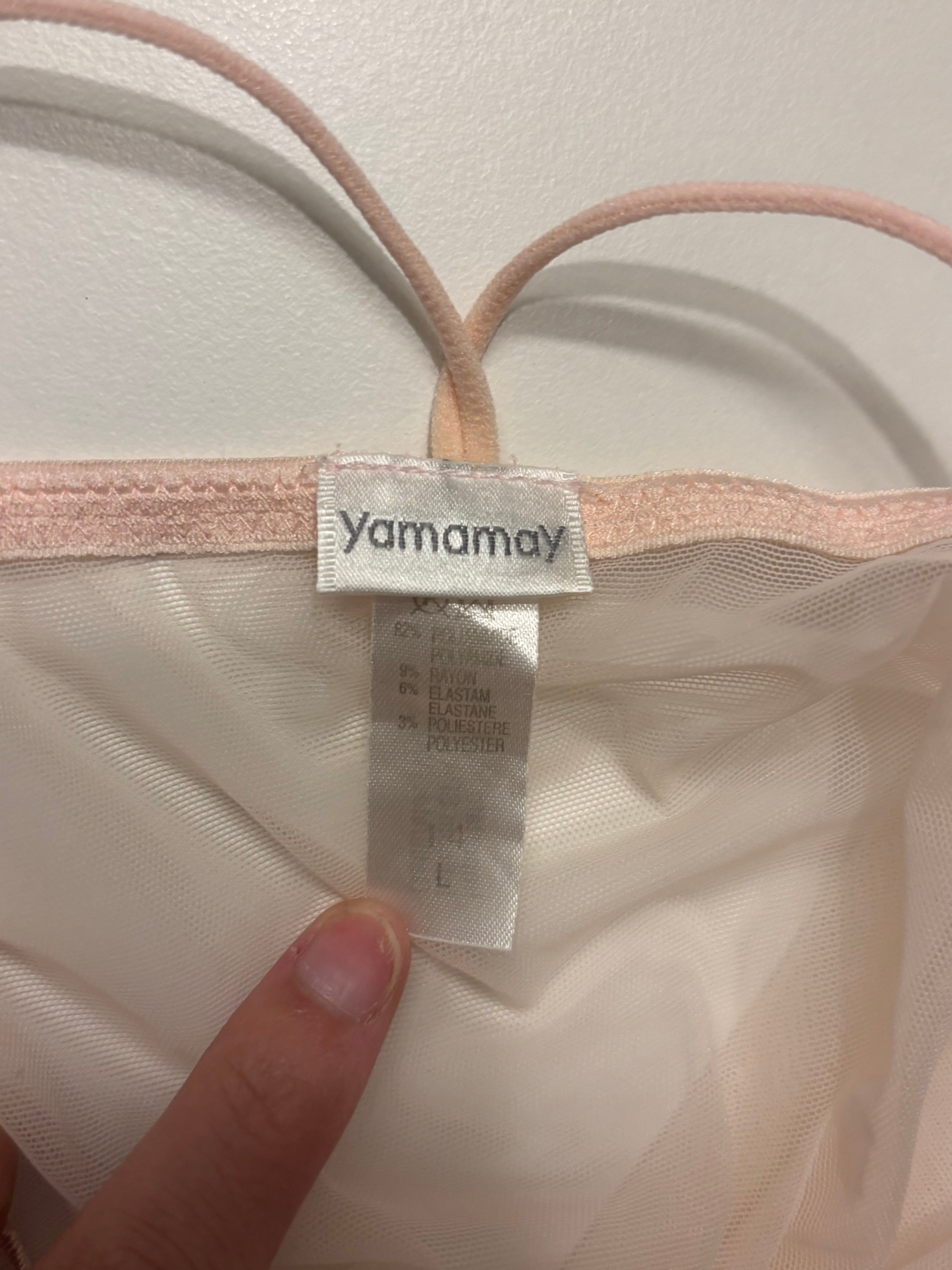 Lyserosa Mesh Topp Blomstret