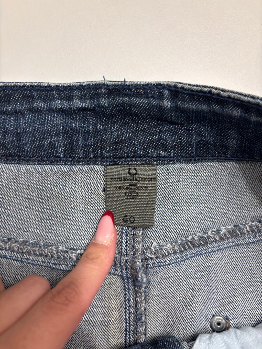 Mørkeblå Denim Mini Skjørt