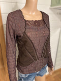 Brun Bluse Glitter Detaljer