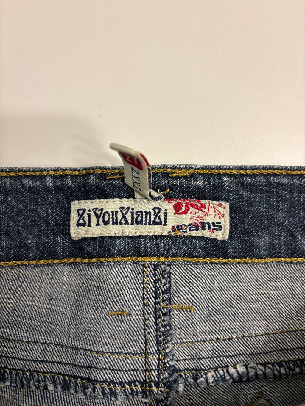 Vintage Jeans Straight Pyntede Lommer
