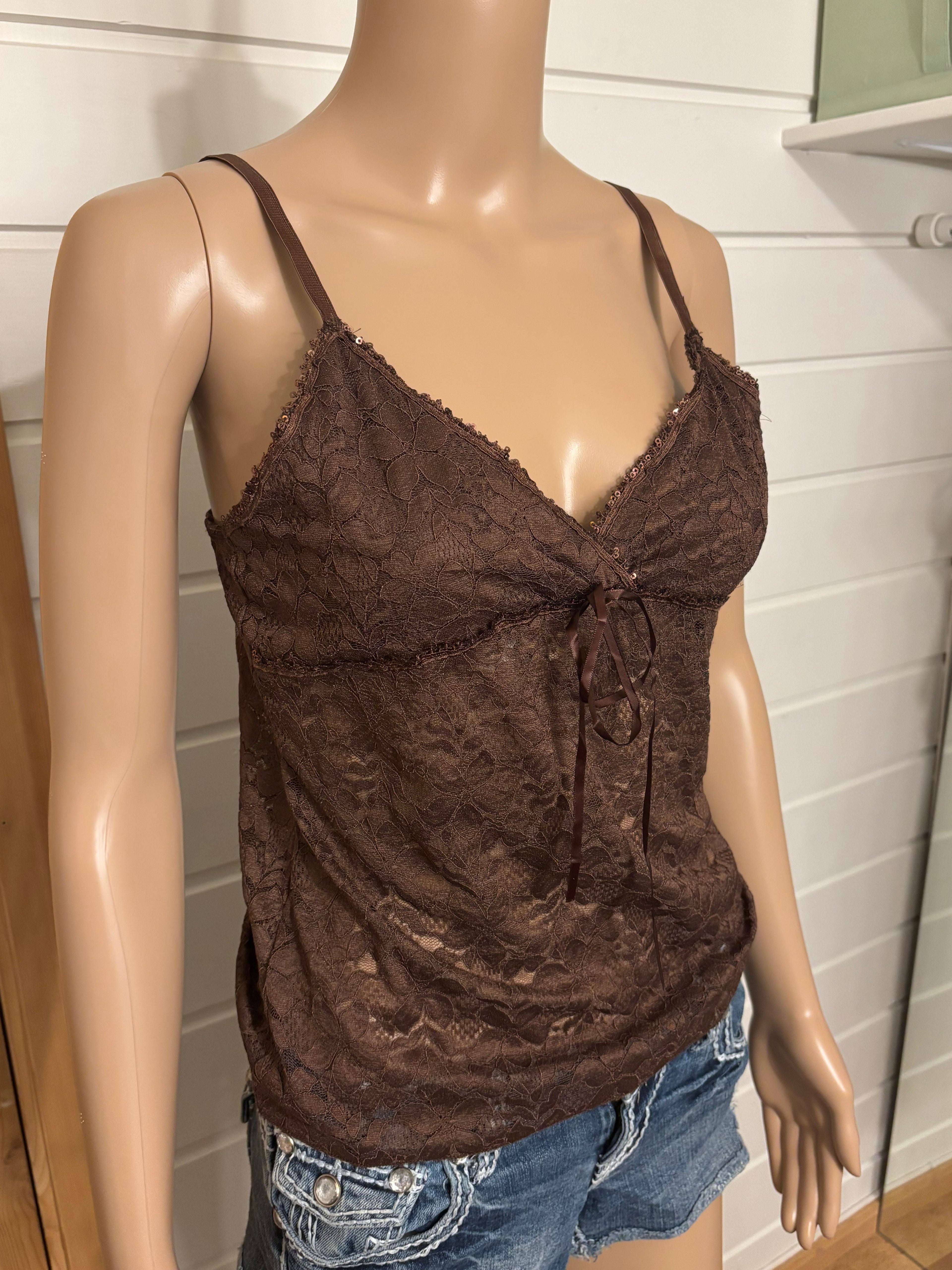 Brun Blonde Topp Glitter Detaljer