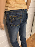 Mørkeblå Jeans Bootcut Gull Detaljer
