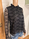 Svart Glitter Bluse