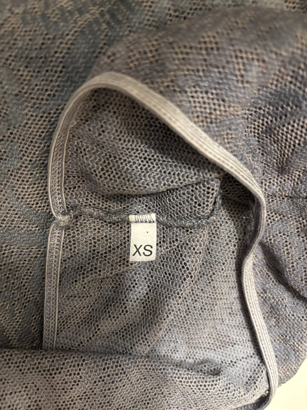 Grå Mesh Topp 3/4-ermer
