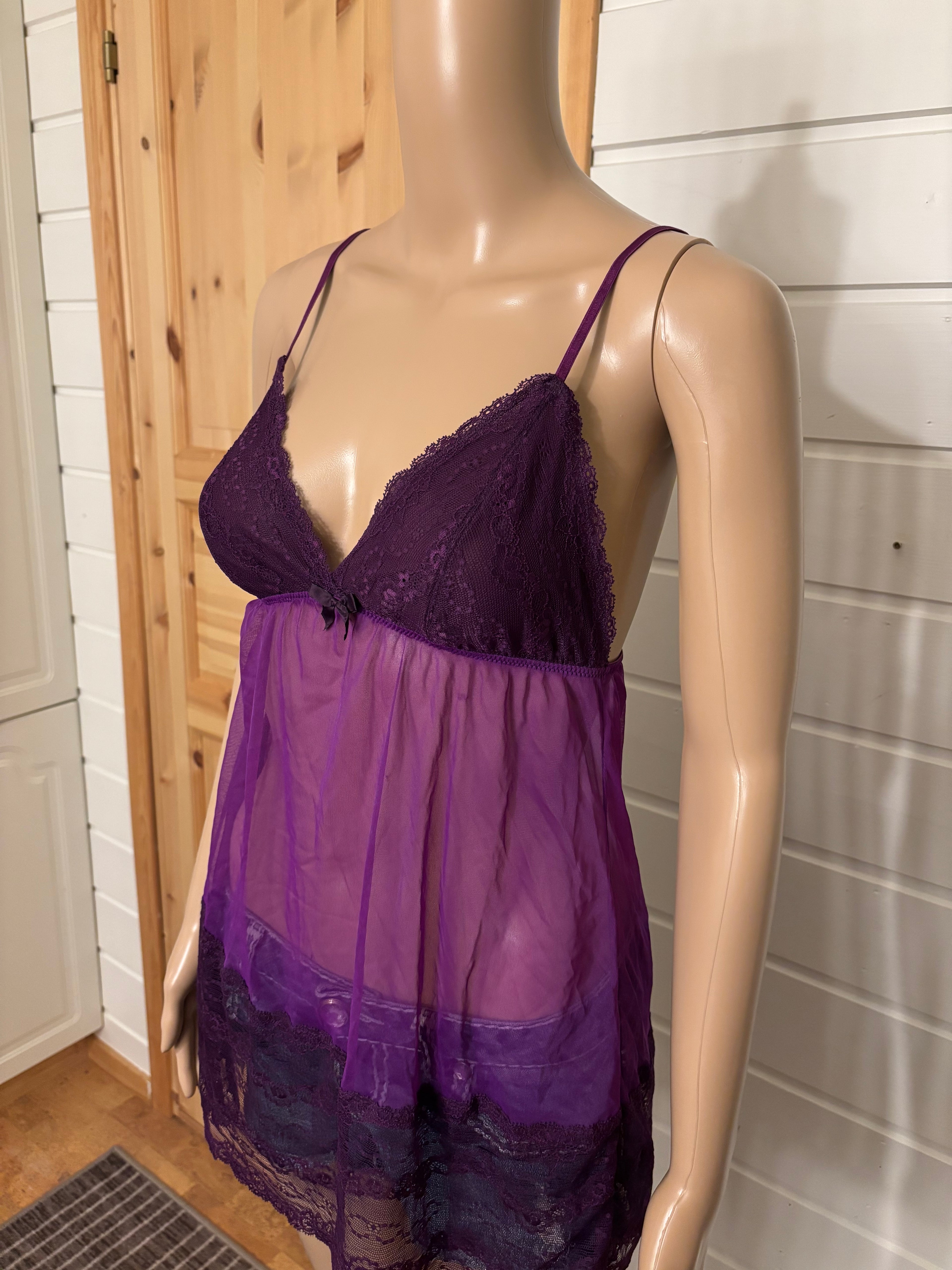 Mørkelilla Babydoll Topp