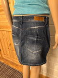 Mørkeblå Denim Mini Skjørt