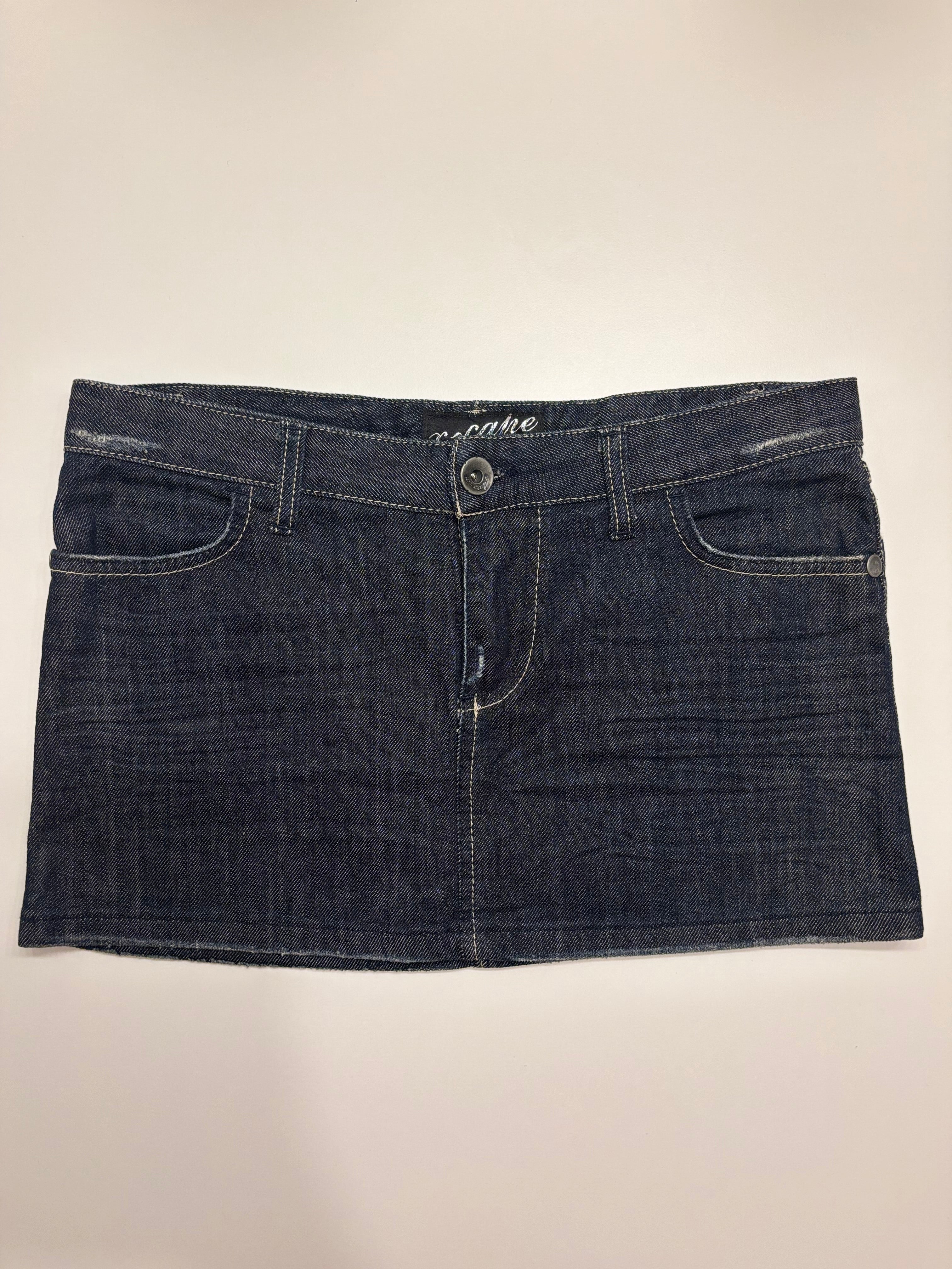 Mørkeblå Mini Denim Skjørt