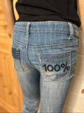Vintage Jeans Sleng Pyntede Lommer