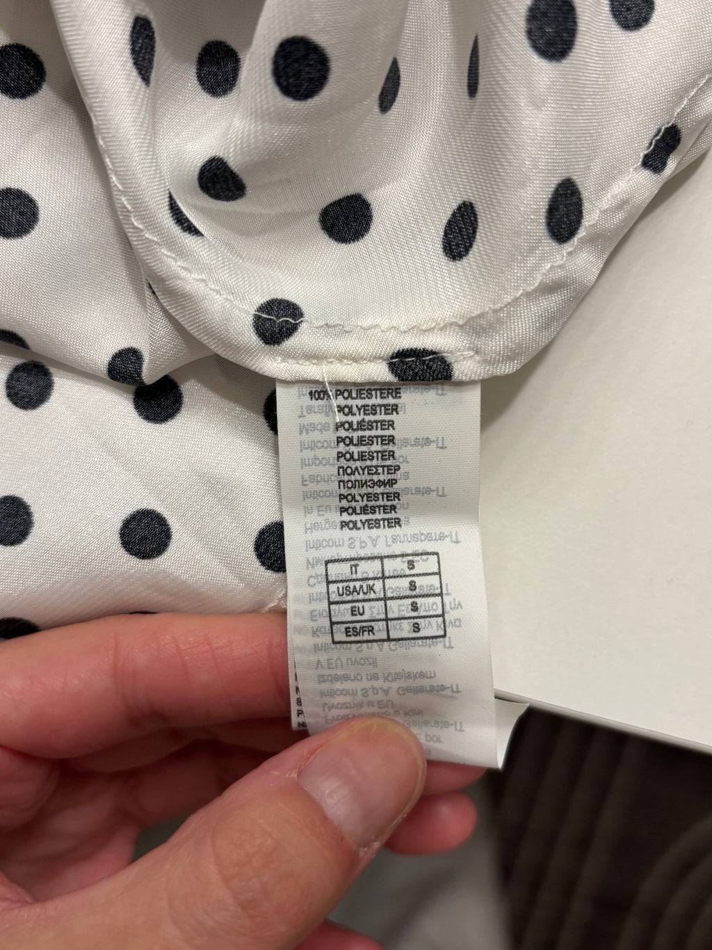 Hvit Svart Polkadott Prikker Babydoll Topp