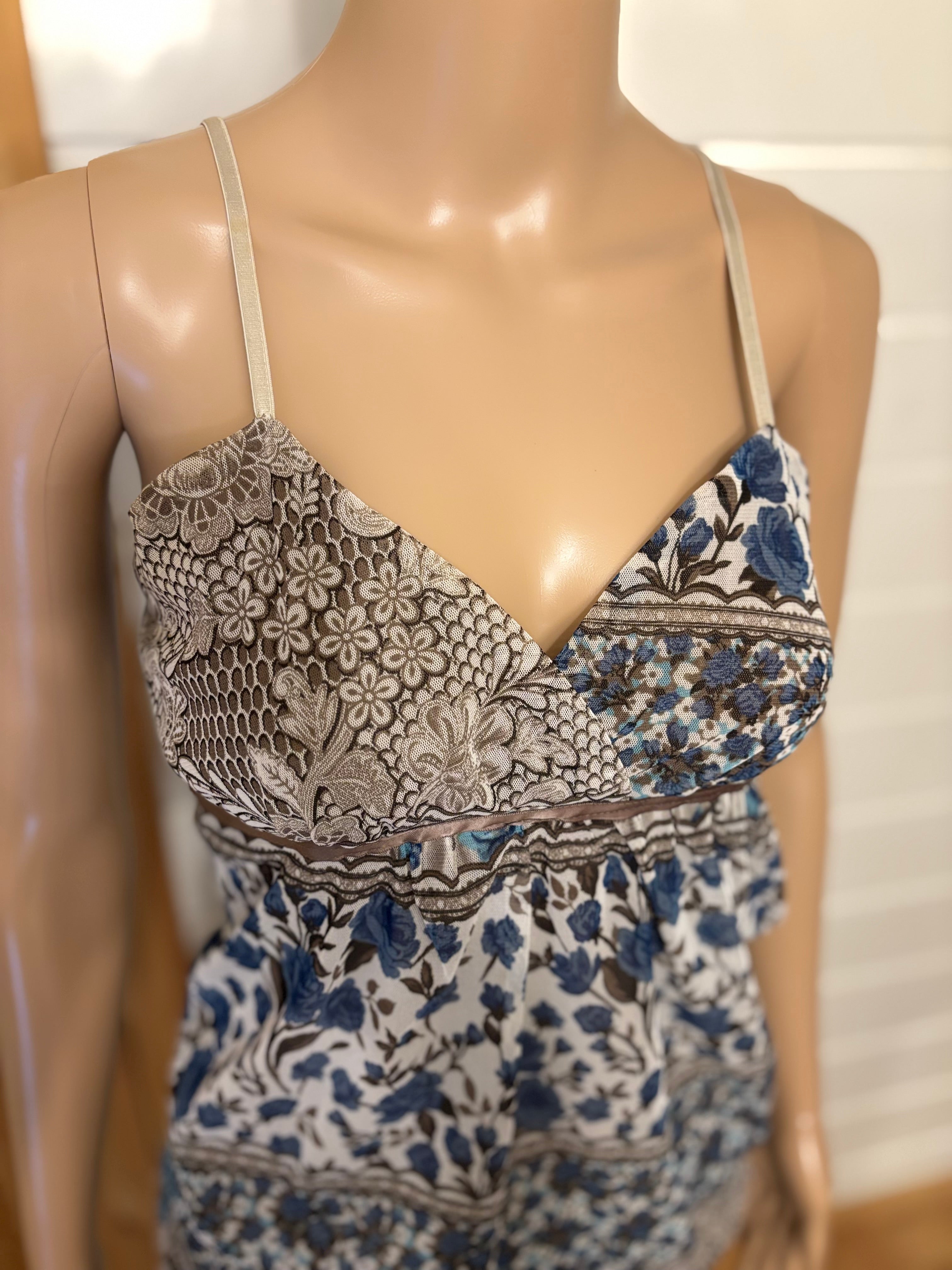 Mønstret Babydoll Topp
